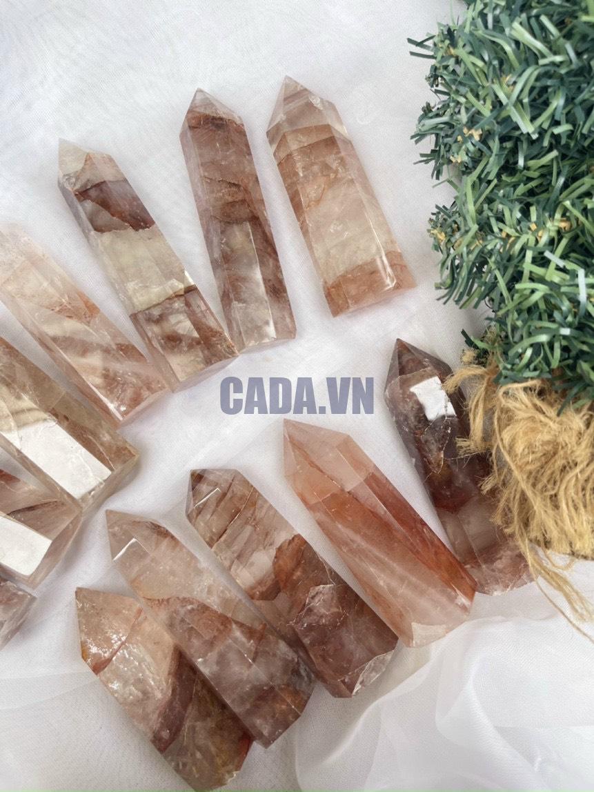 Trụ thạch anh lửa - Fire Quartz | Trụ đá thanh tẩy, tarot, healing| CADA DECOR