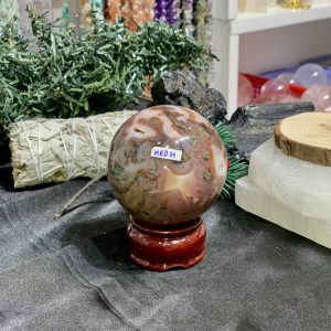 Bi cầu Red Moss Agate (MRD01) - KL: 296GRAM, ĐK: 6,02CM