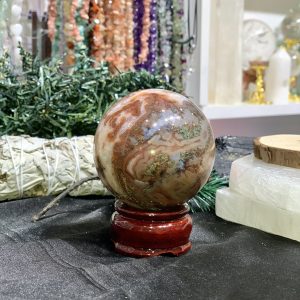 Bi cầu Red Moss Agate (MRD01) - KL: 296GRAM, ĐK: 6,02CM