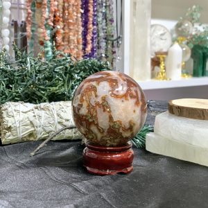 Bi cầu Red Moss Agate (MRD01) - KL: 296GRAM, ĐK: 6,02CM