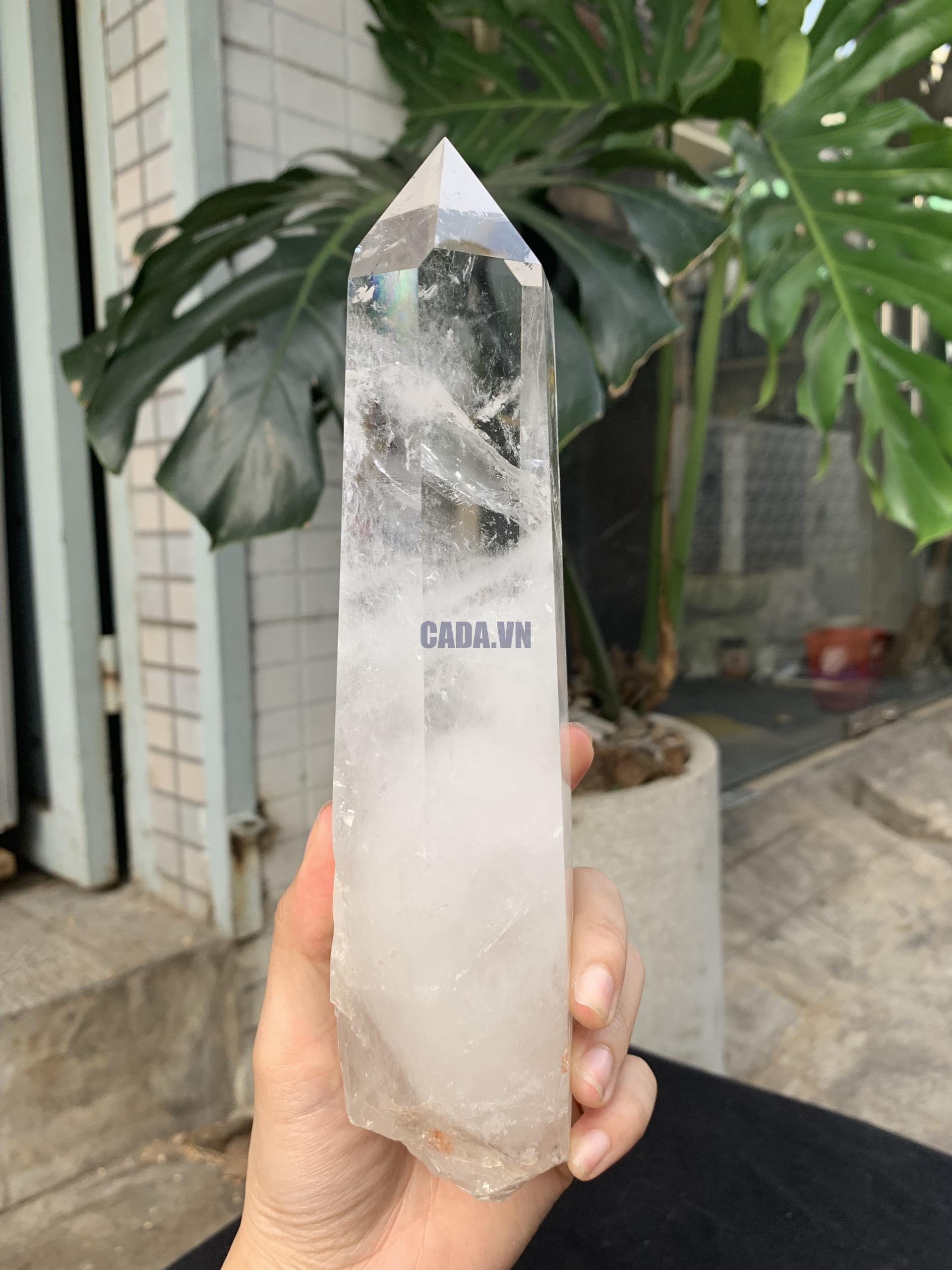 Trụ Thạch Anh Trắng trong – Clear Quartz Point, KL: 888GRAM (TTT257)