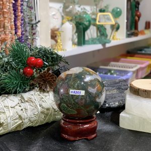 Bi cầu Red Moss Agate (MRD05) - KL: 242GRAM, ĐK: 5,61CM