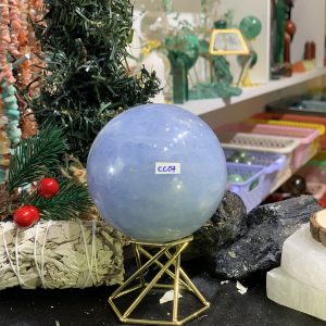 Bi cầu Blue Calcite (CC07) - KL: 0,638KG, ĐK: 7,67CM
