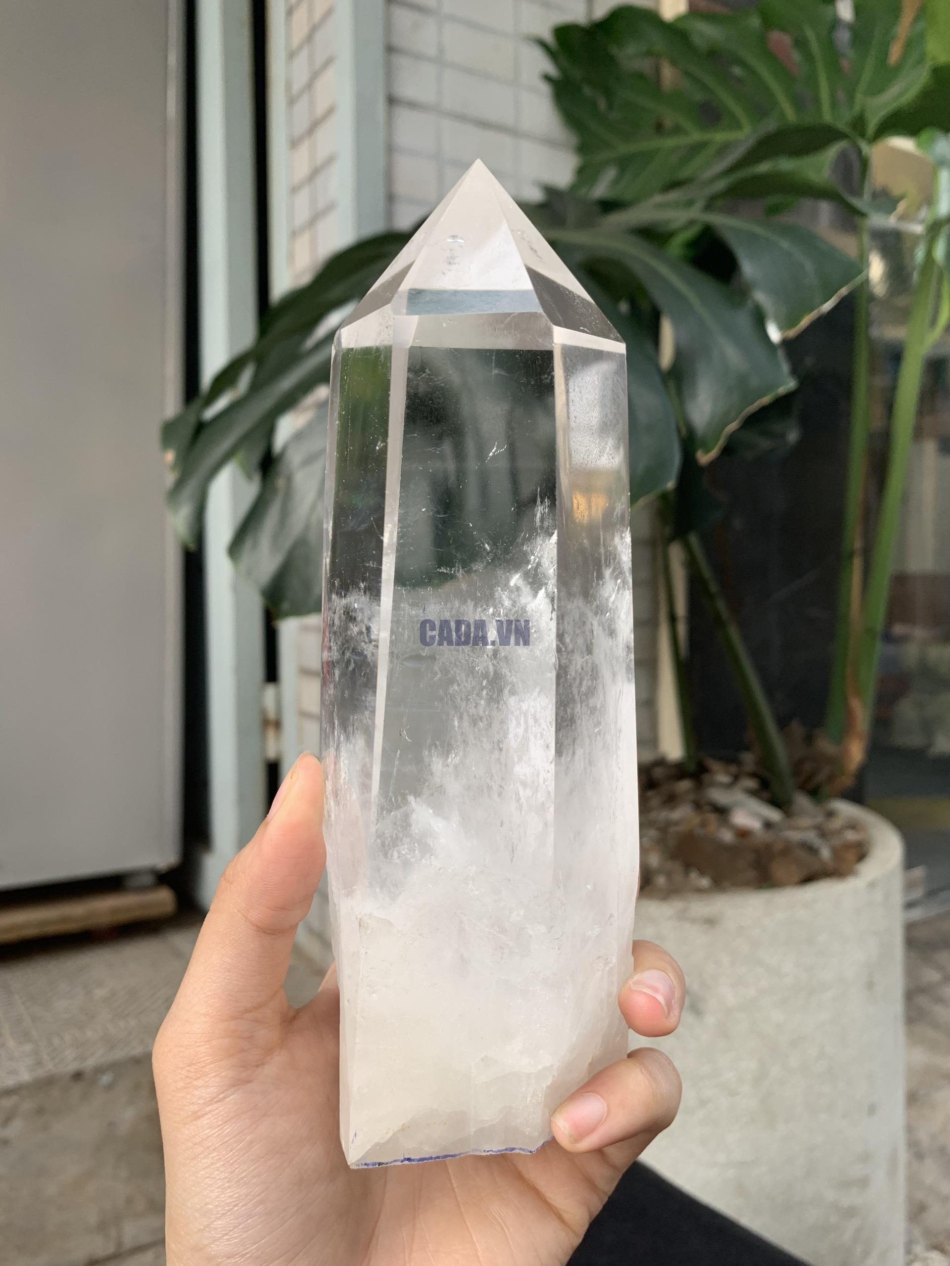 Trụ Thạch Anh Trắng trong – Clear Quartz Point, KL: 816GRAM (TTT216)