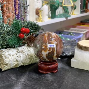 Bi cầu Red Moss Agate (MRD14) - KL: 288GRAM, ĐK: 6,02CM