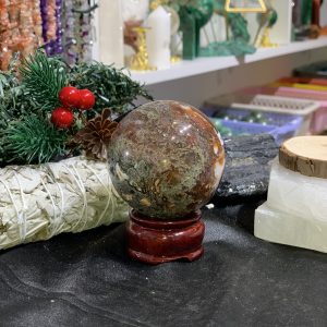 Bi cầu Red Moss Agate (MRD14) - KL: 288GRAM, ĐK: 6,02CM
