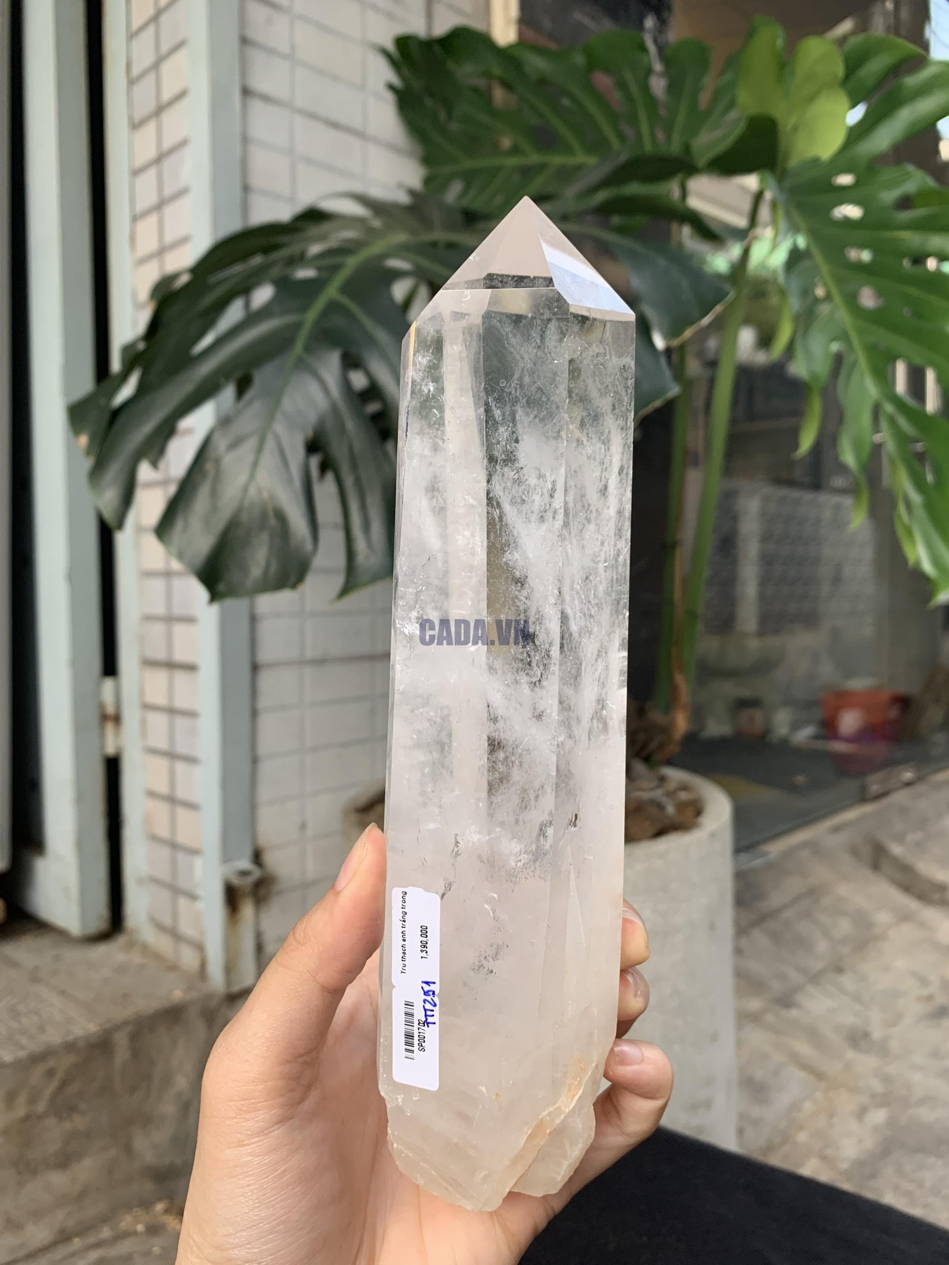 Trụ Thạch Anh Trắng trong – Clear Quartz Point, KL: 630GRAM (TTT251)