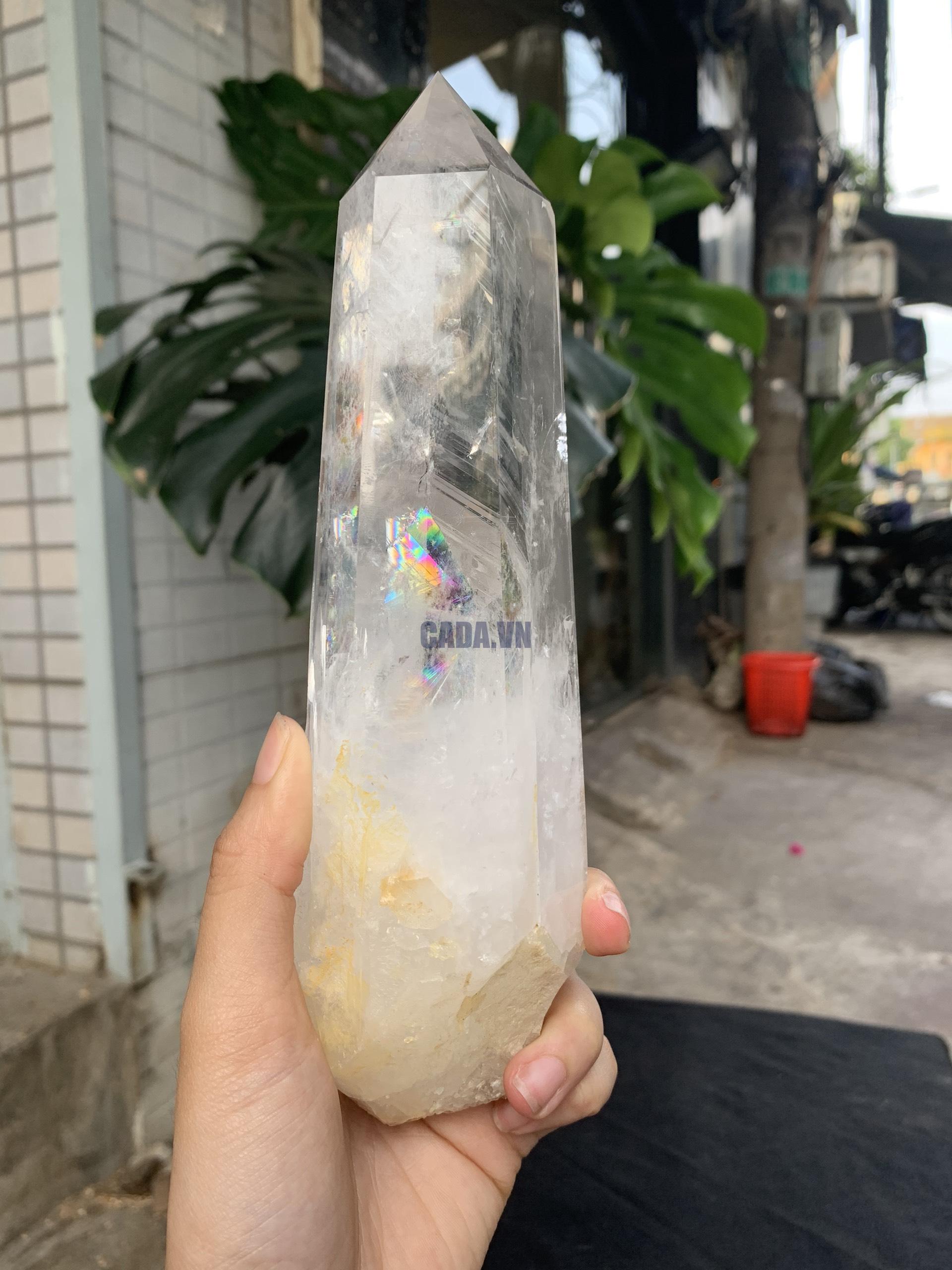 Trụ Thạch Anh Trắng trong – Clear Quartz Point, KL: 860GRAM (TTT234)