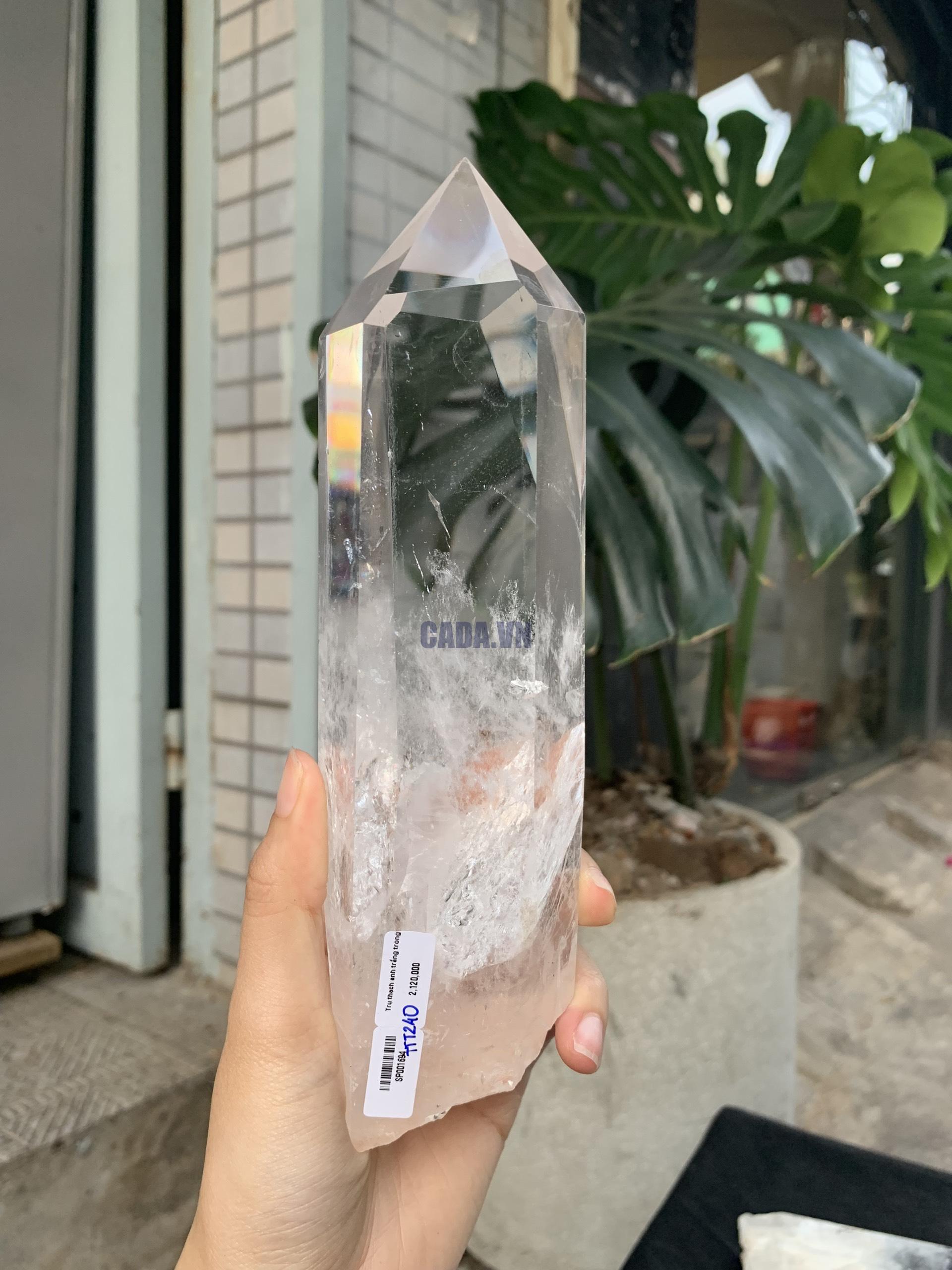 Trụ Thạch Anh Trắng trong – Clear Quartz Point, KL: 706GRAM (TTT240)