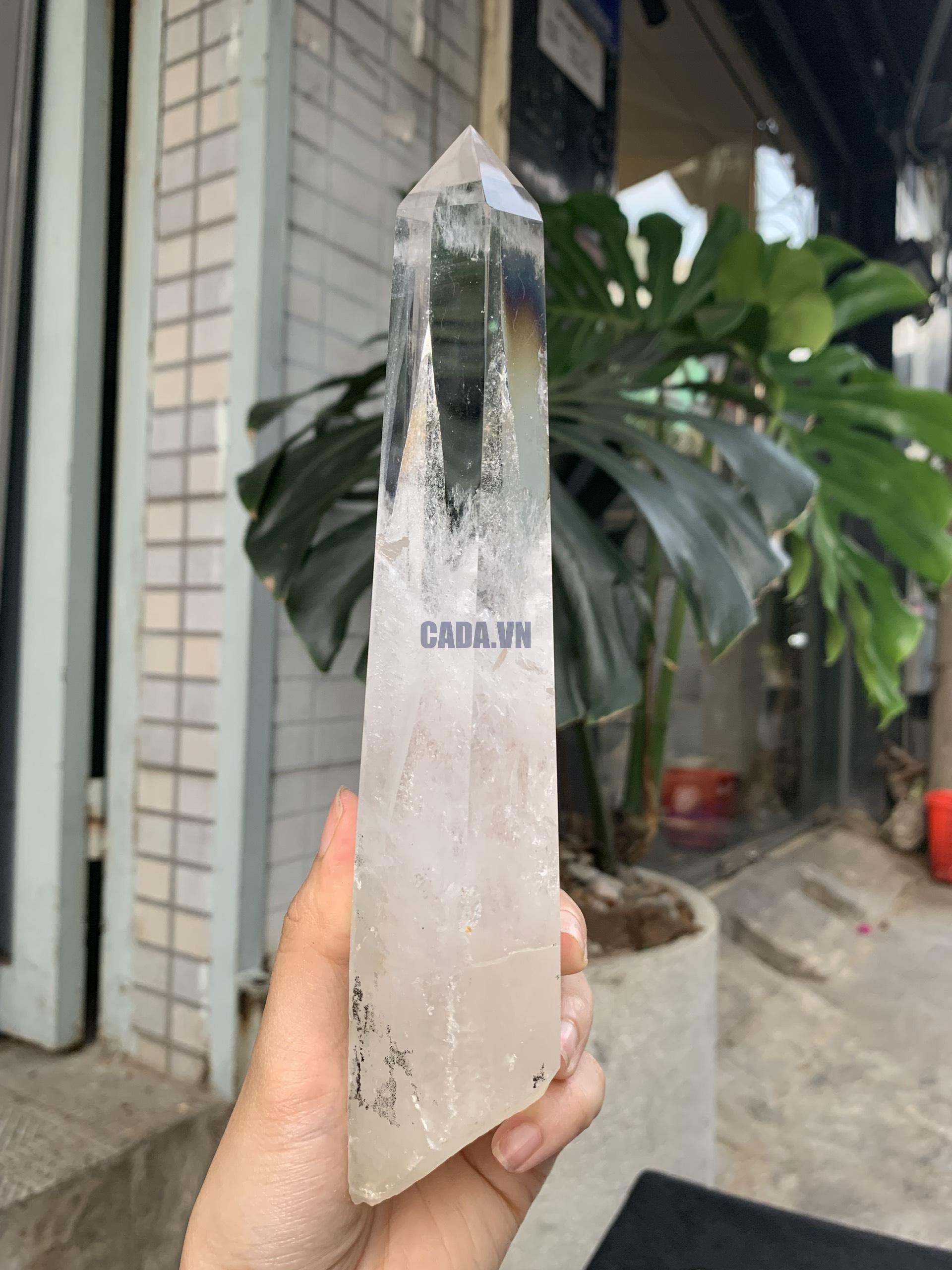 Trụ Thạch Anh Trắng trong – Clear Quartz Point, KL: 648GRAM (TTT238)