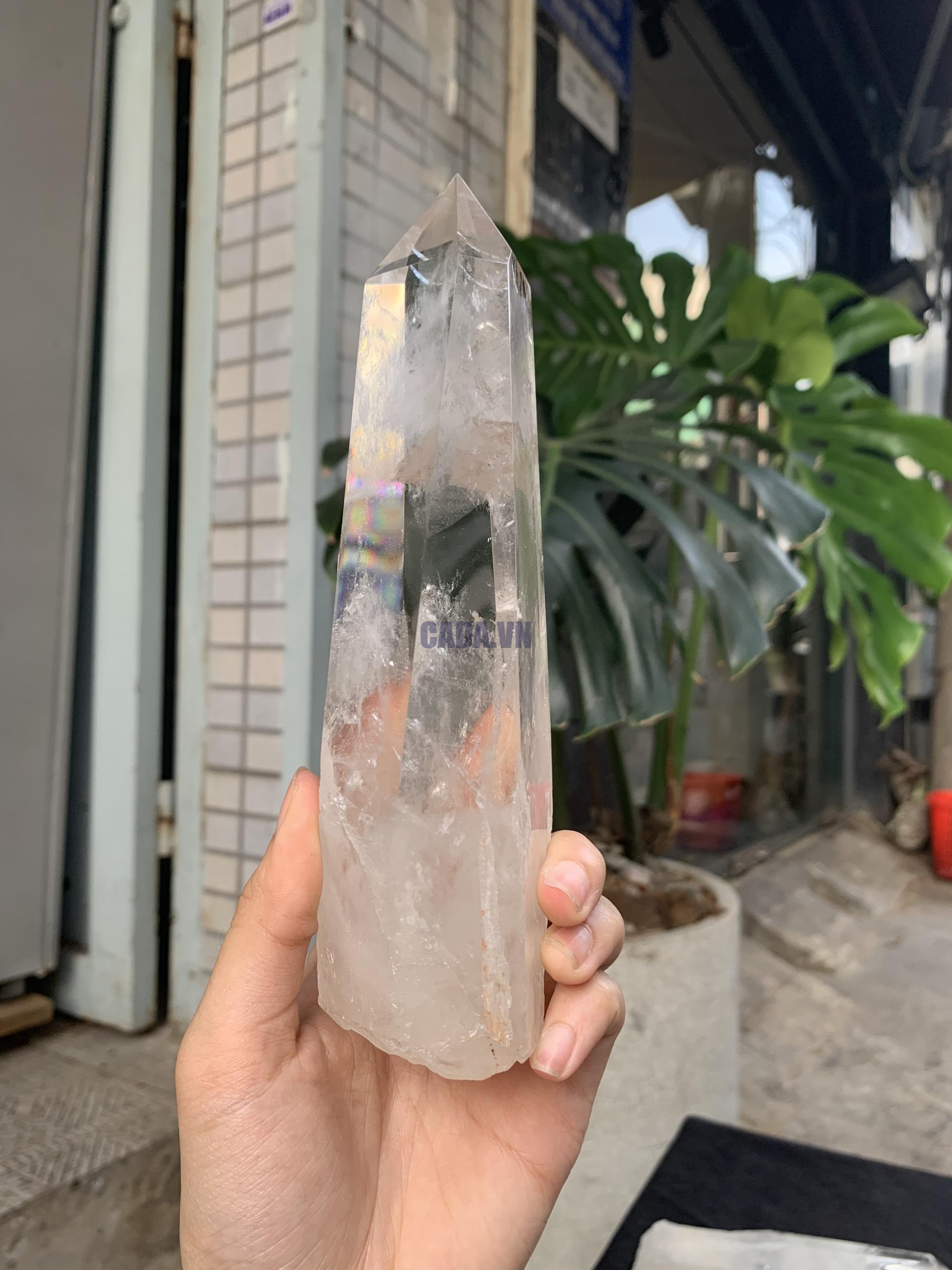 Trụ Thạch Anh Trắng trong – Clear Quartz Point, KL: 574GRAM (TTT231)