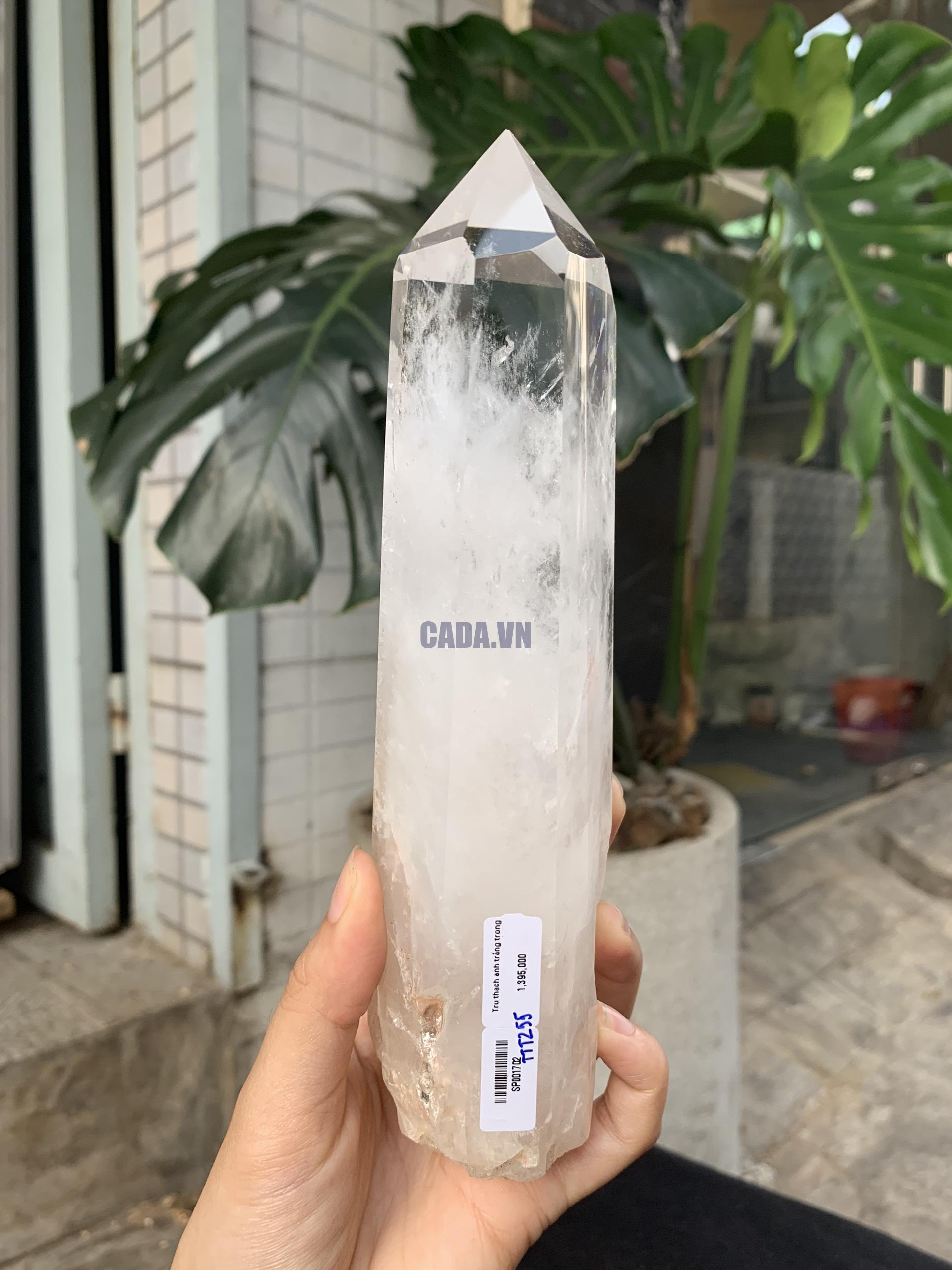 Trụ Thạch Anh Trắng trong – Clear Quartz Point, KL: 634GRAM (TTT255)