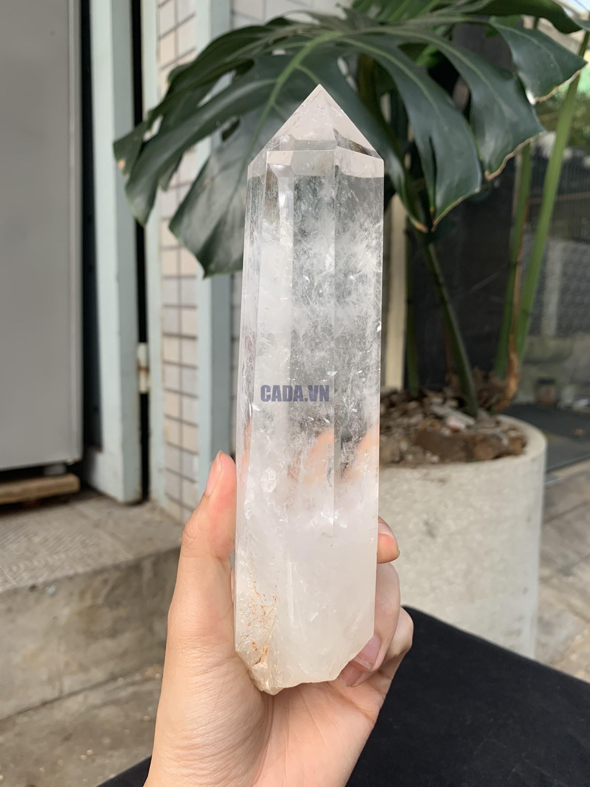 Trụ Thạch Anh Trắng trong – Clear Quartz Point, KL: 576GRAM (TTT256)