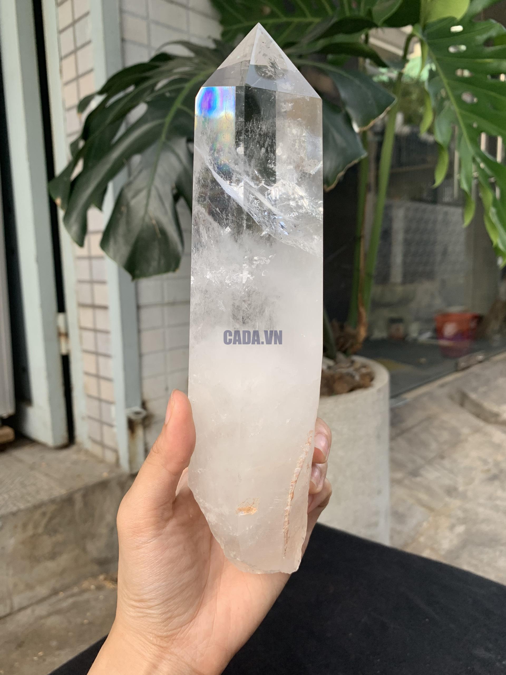 Trụ Thạch Anh Trắng trong – Clear Quartz Point, KL: 888GRAM (TTT257)