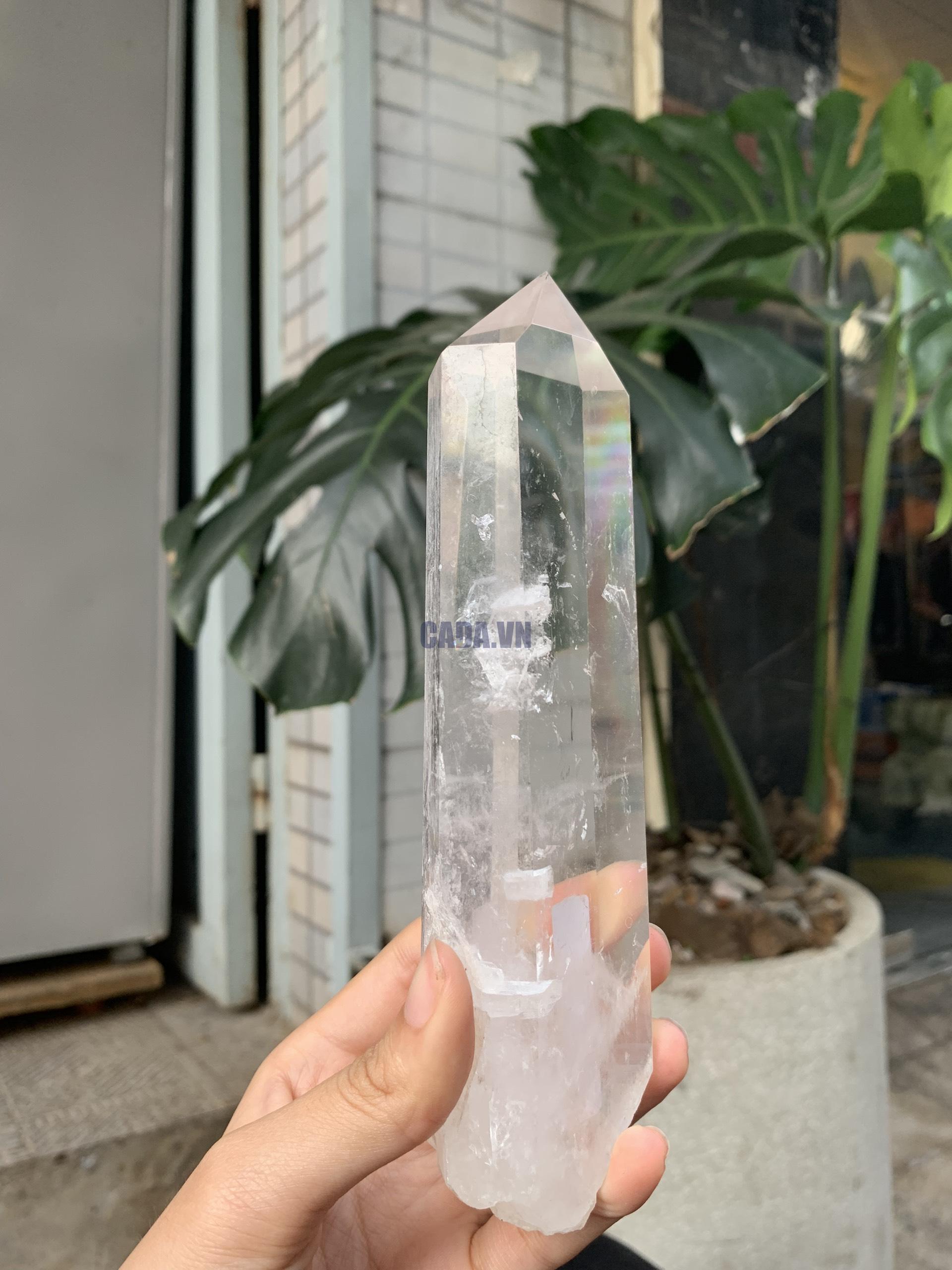 Trụ Thạch Anh Trắng trong – Clear Quartz Point, KL: 408GRAM (TTT220)
