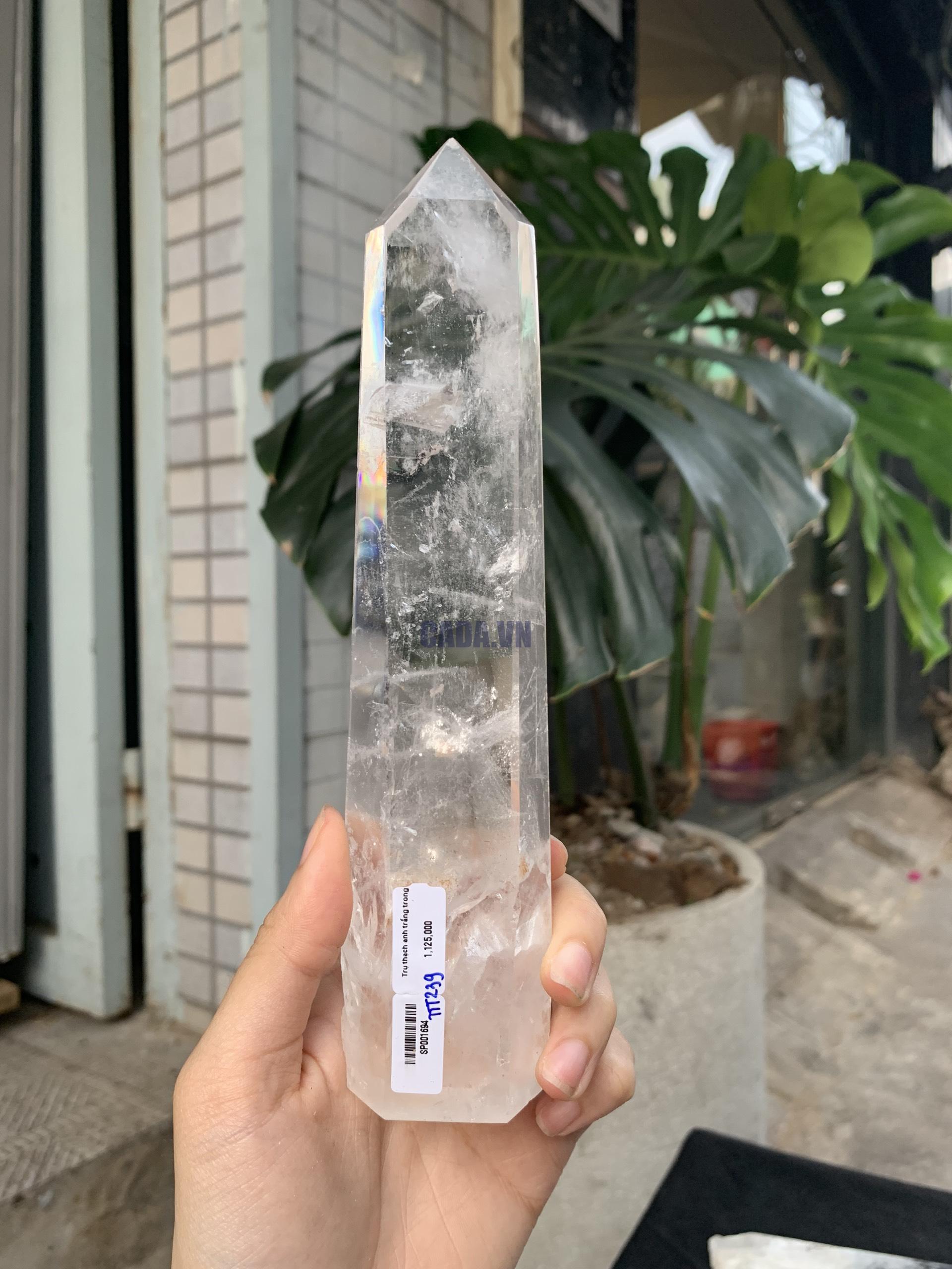 Trụ Thạch Anh Trắng trong – Clear Quartz Point, KL: 374GRAM (TTT239)