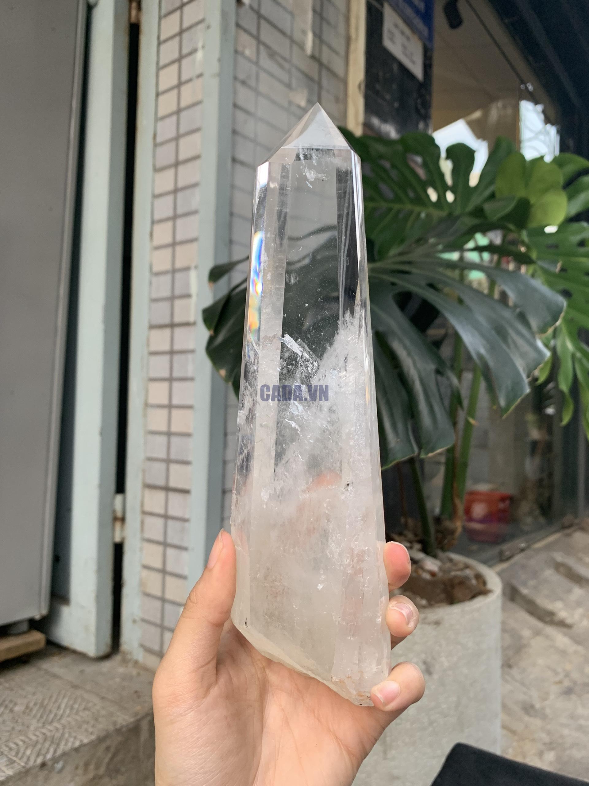 Trụ Thạch Anh Trắng trong – Clear Quartz Point, KL: 648GRAM (TTT238)