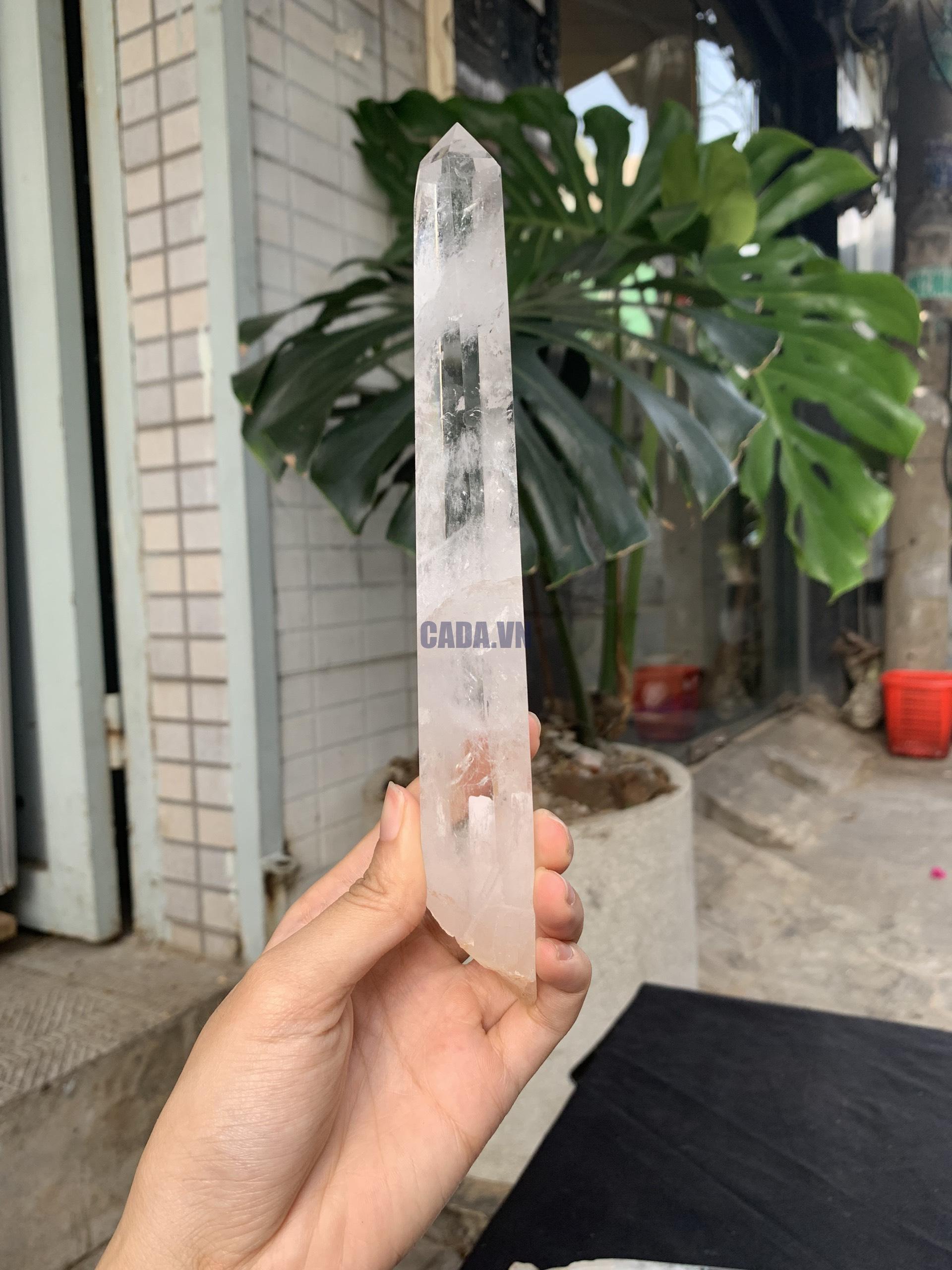 Trụ Thạch Anh Trắng trong – Clear Quartz Point, KL: 216GRAM (TTT249)