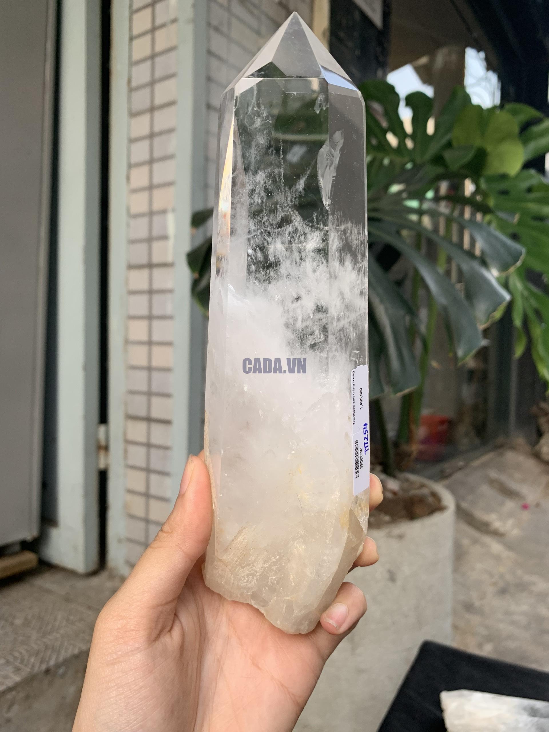 Trụ Thạch Anh Trắng trong – Clear Quartz Point, KL: 638GRAM (TTT254)