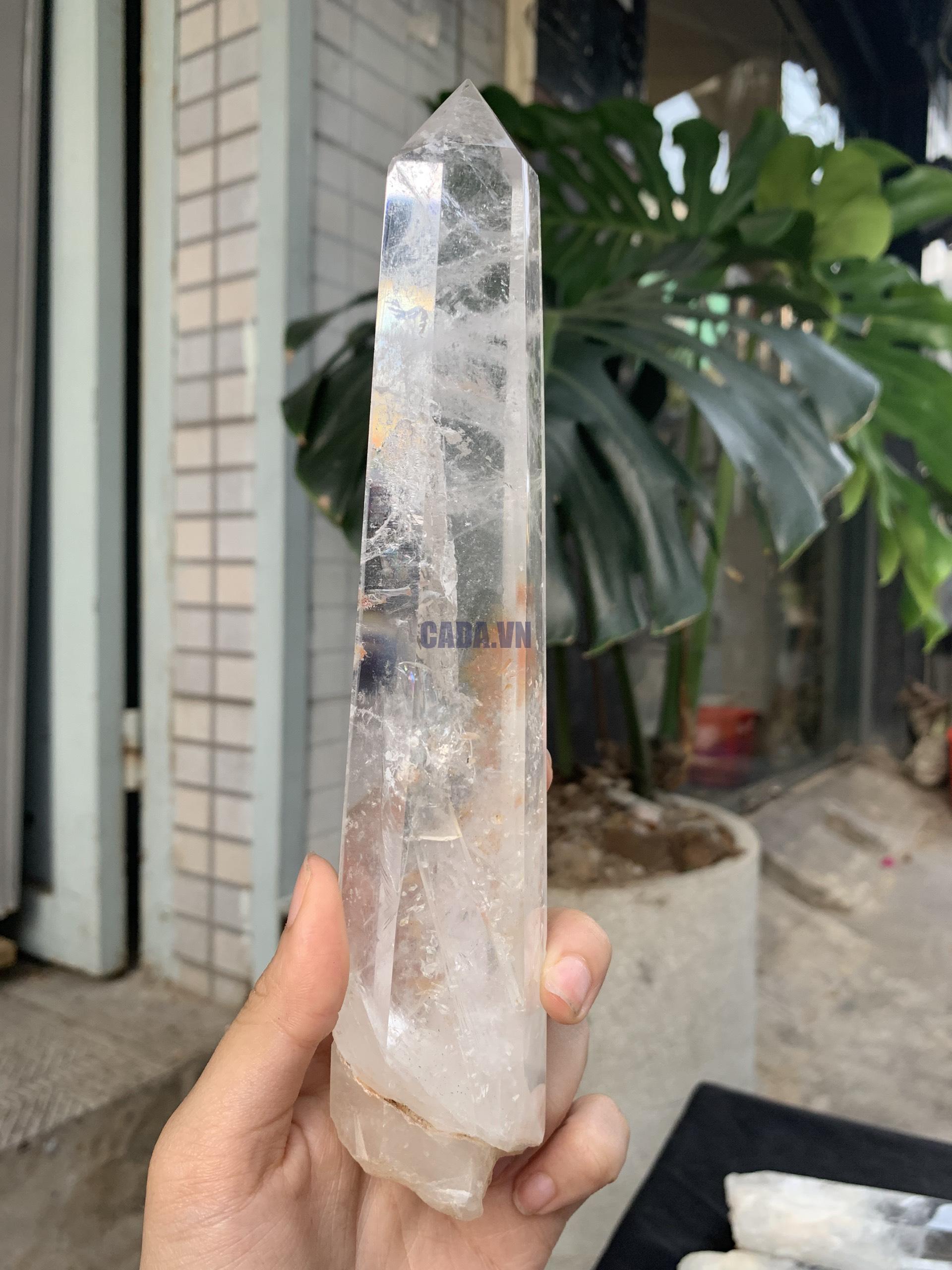 Trụ Thạch Anh Trắng trong – Clear Quartz Point, KL: 368GRAM (TTT247)