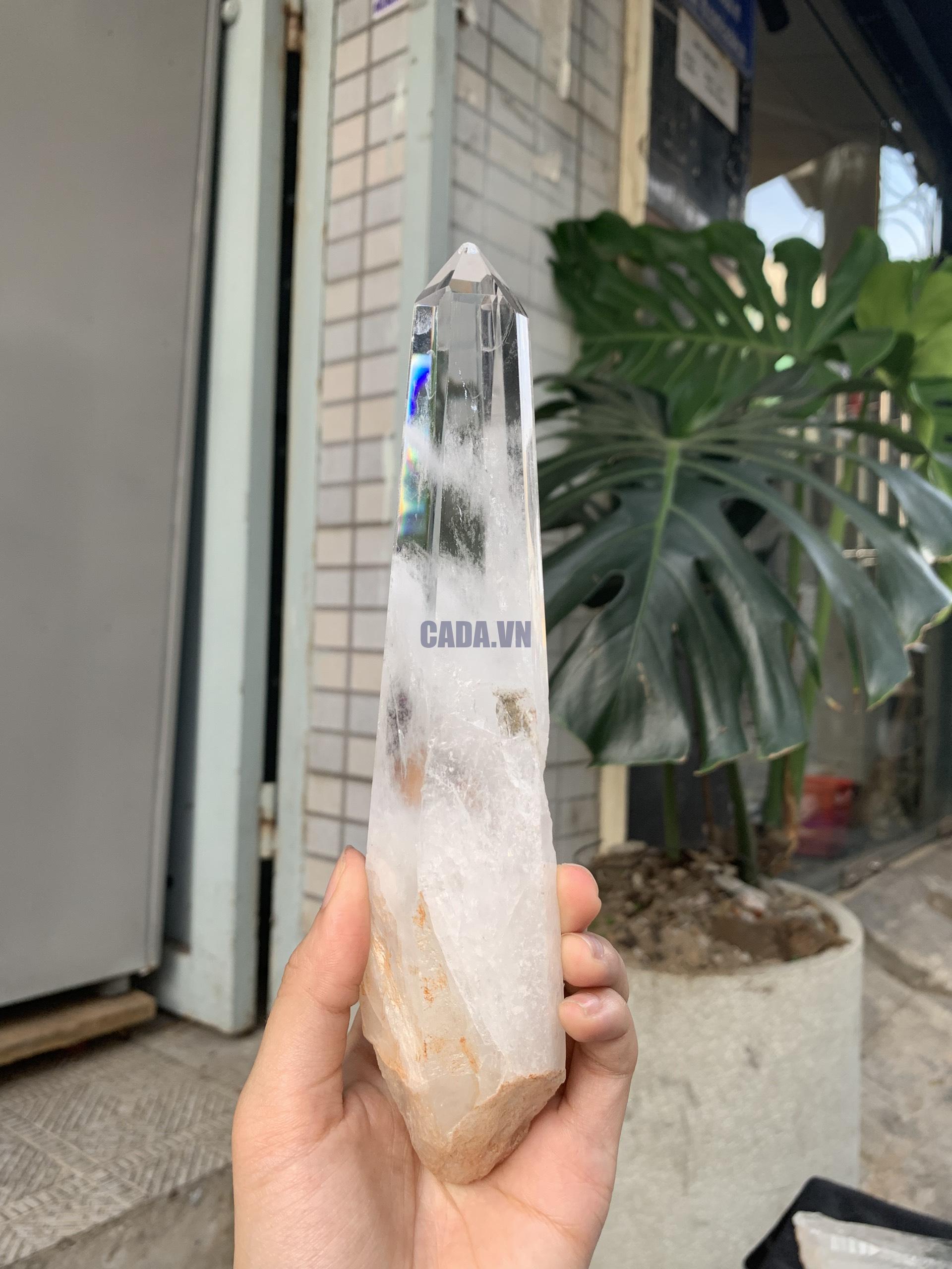 Trụ Thạch Anh Trắng trong – Clear Quartz Point, KL: 388GRAM (TTT253)