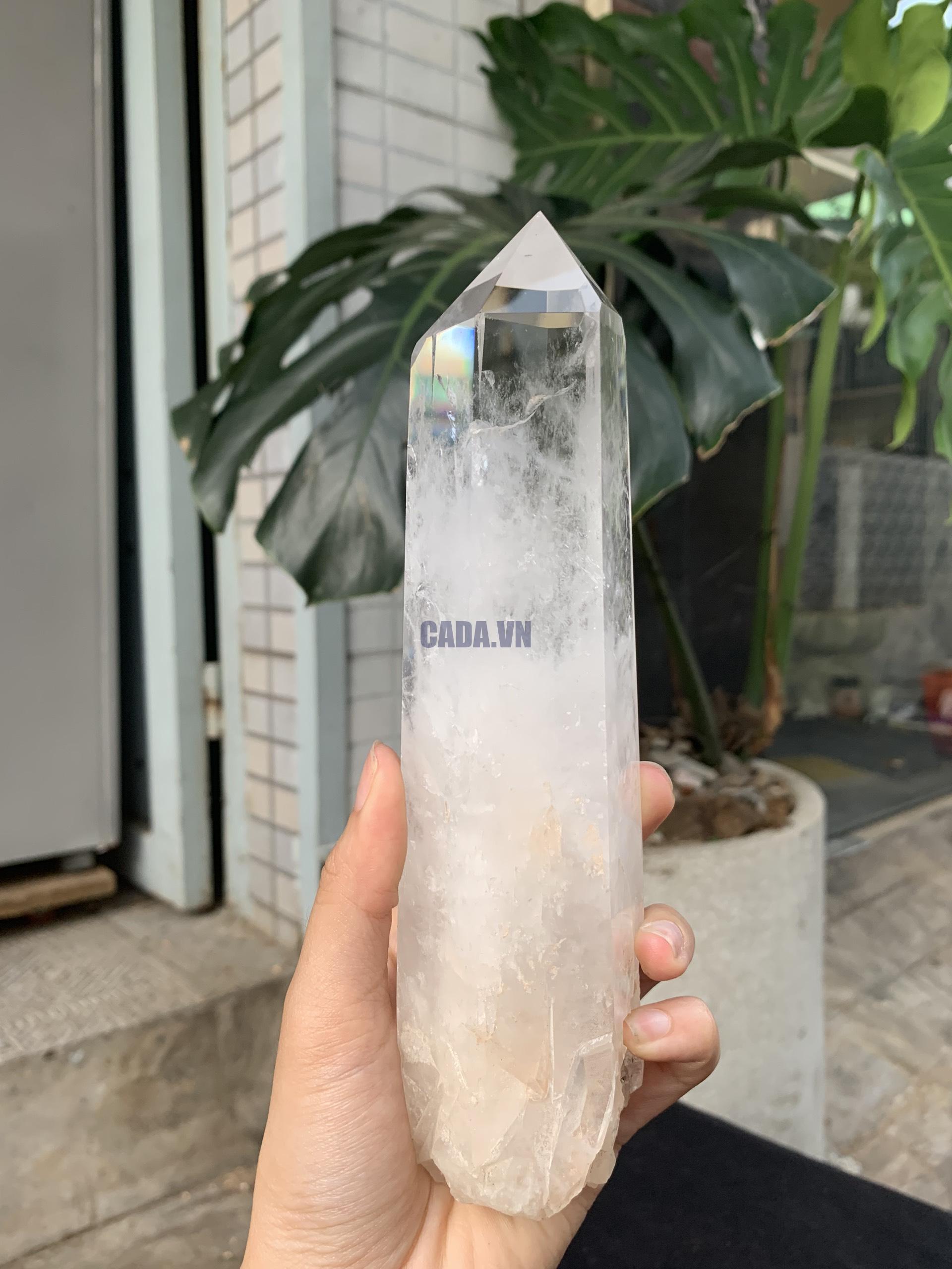 Trụ Thạch Anh Trắng trong – Clear Quartz Point, KL: 634GRAM (TTT255)