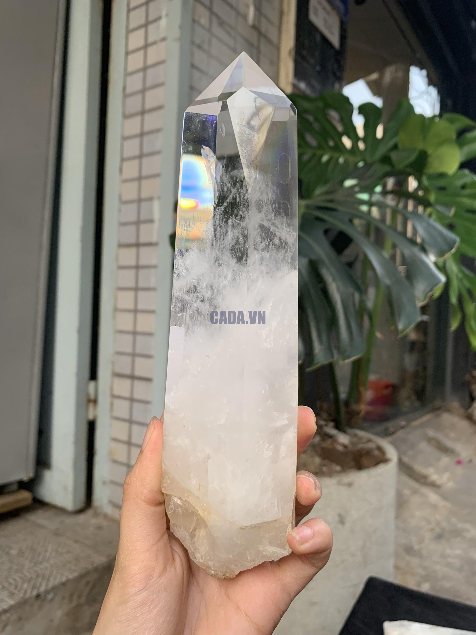 Trụ Thạch Anh Trắng trong – Clear Quartz Point, KL: 638GRAM (TTT254)