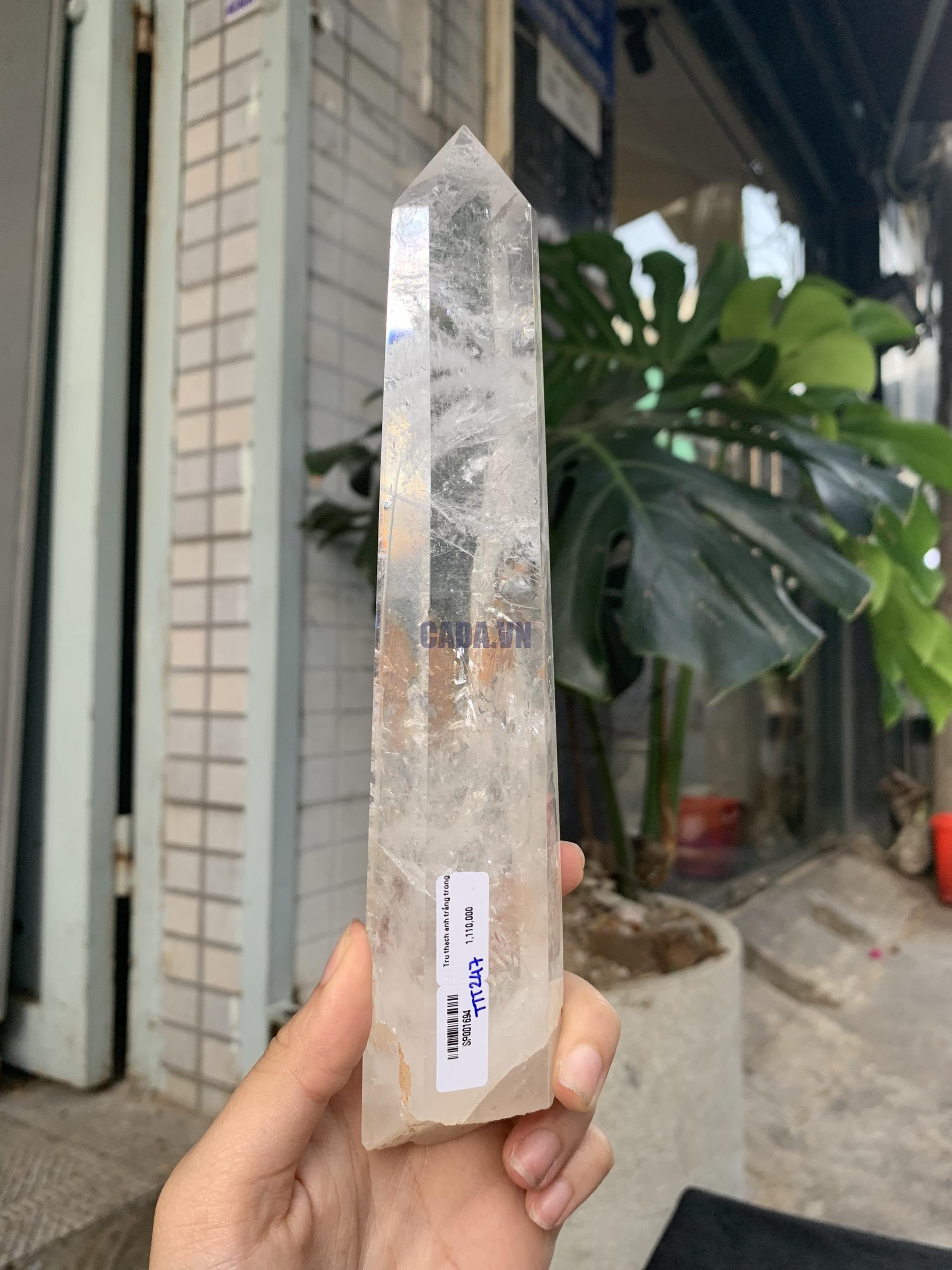 Trụ Thạch Anh Trắng trong – Clear Quartz Point, KL: 368GRAM (TTT247)