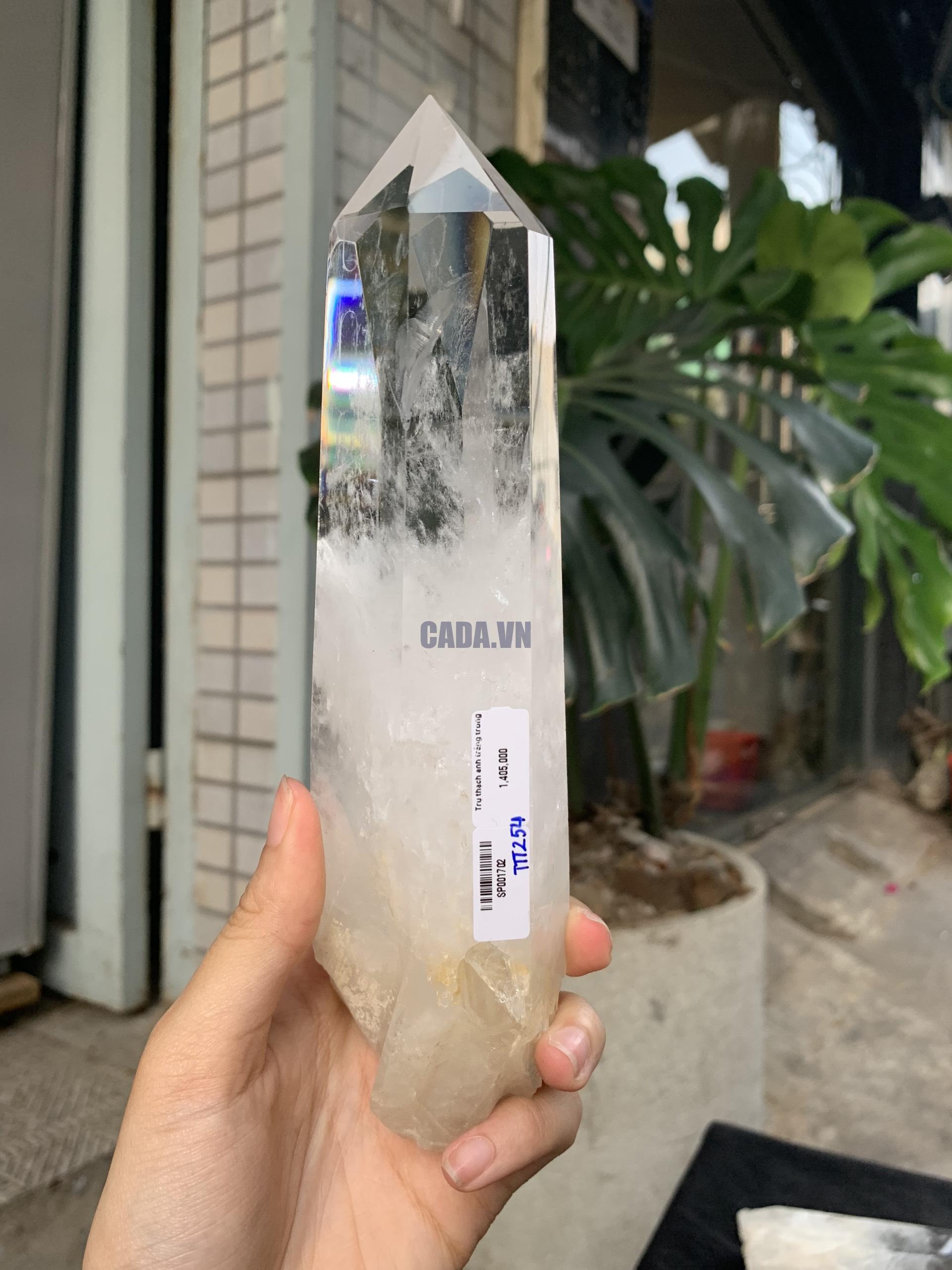 Trụ Thạch Anh Trắng trong – Clear Quartz Point, KL: 638GRAM (TTT254)