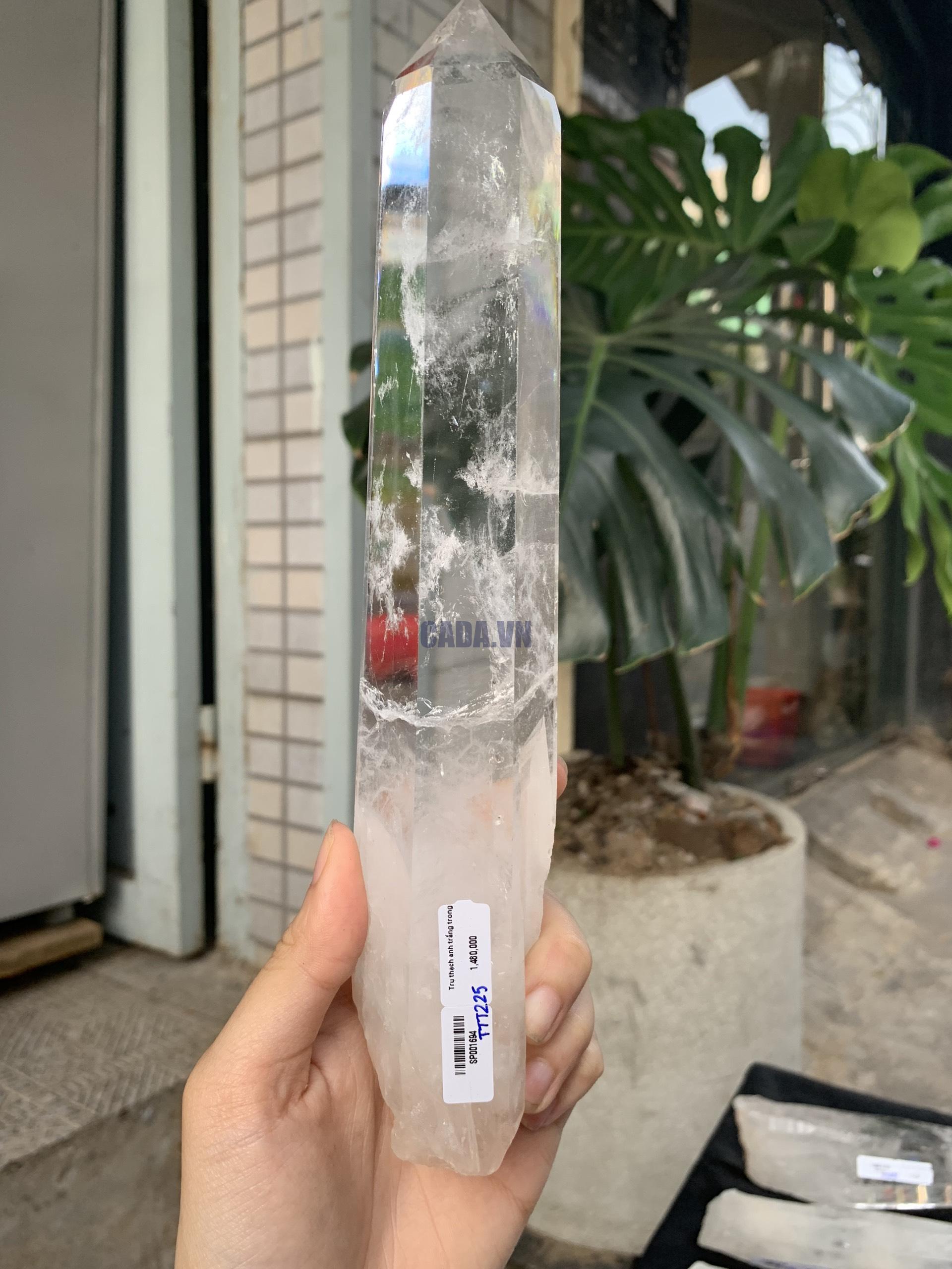 Trụ Thạch Anh Trắng trong – Clear Quartz Point, KL: 492GRAM (TTT225)
