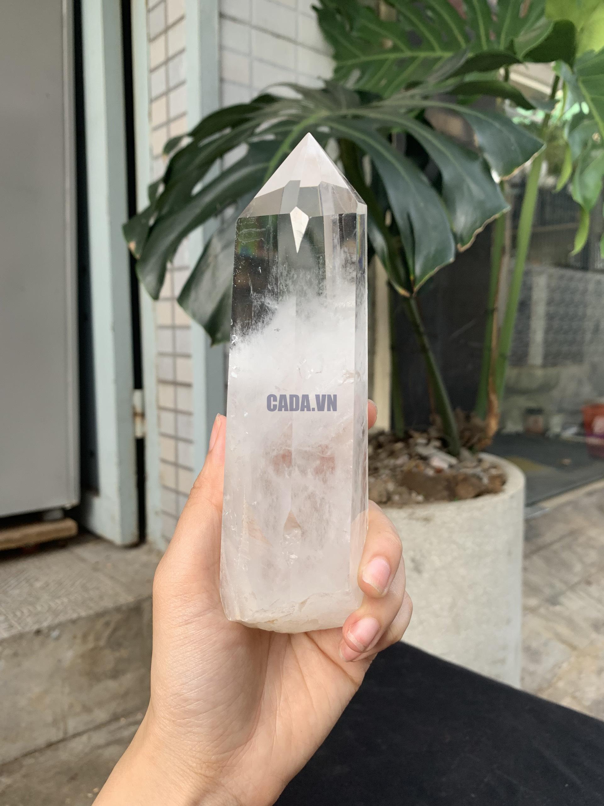 Trụ Thạch Anh Trắng trong – Clear Quartz Point, KL: 532GRAM (TTT250)