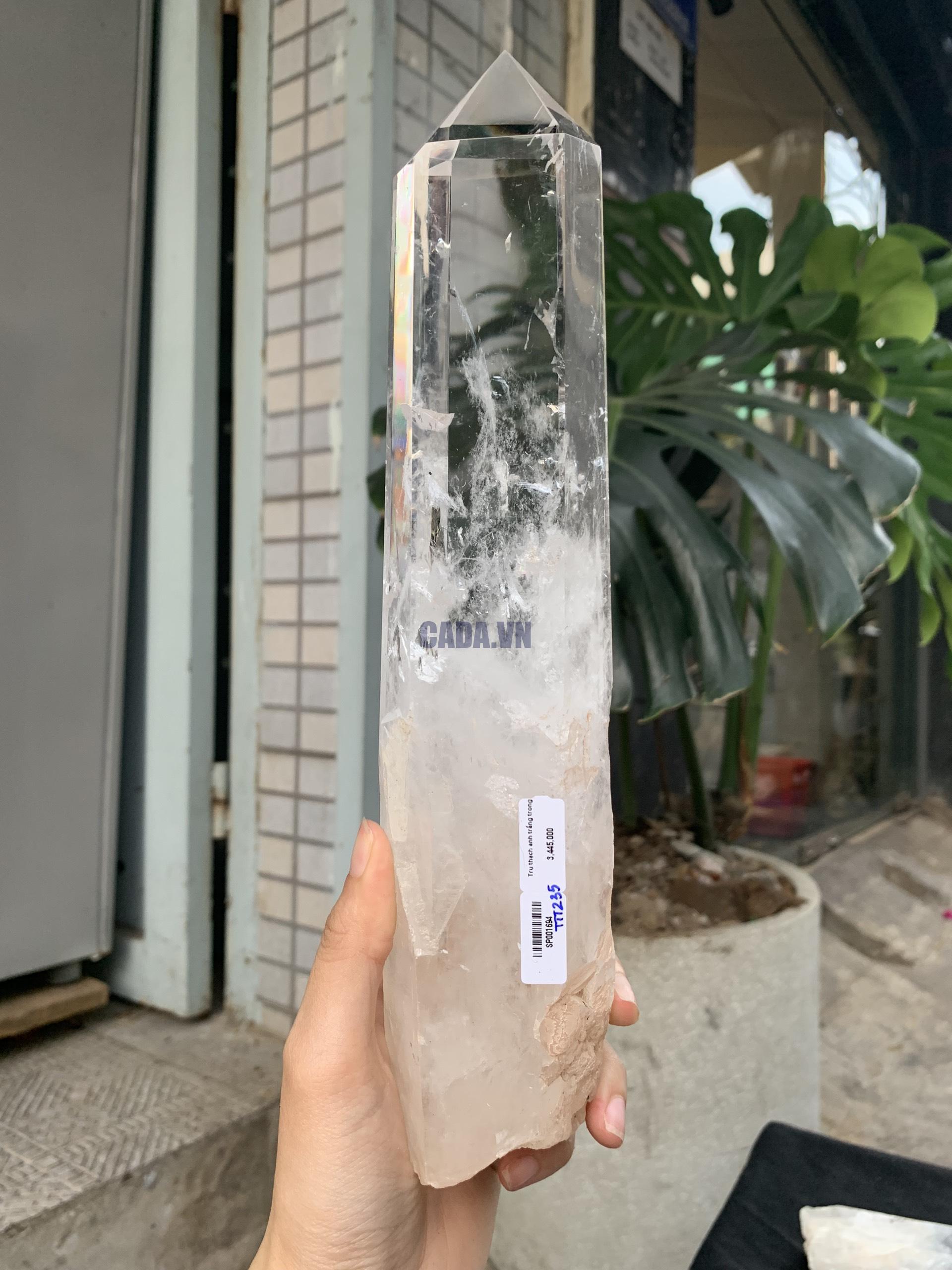 Trụ Thạch Anh Trắng trong – Clear Quartz Point, KL: 1,148KG (TTT235)