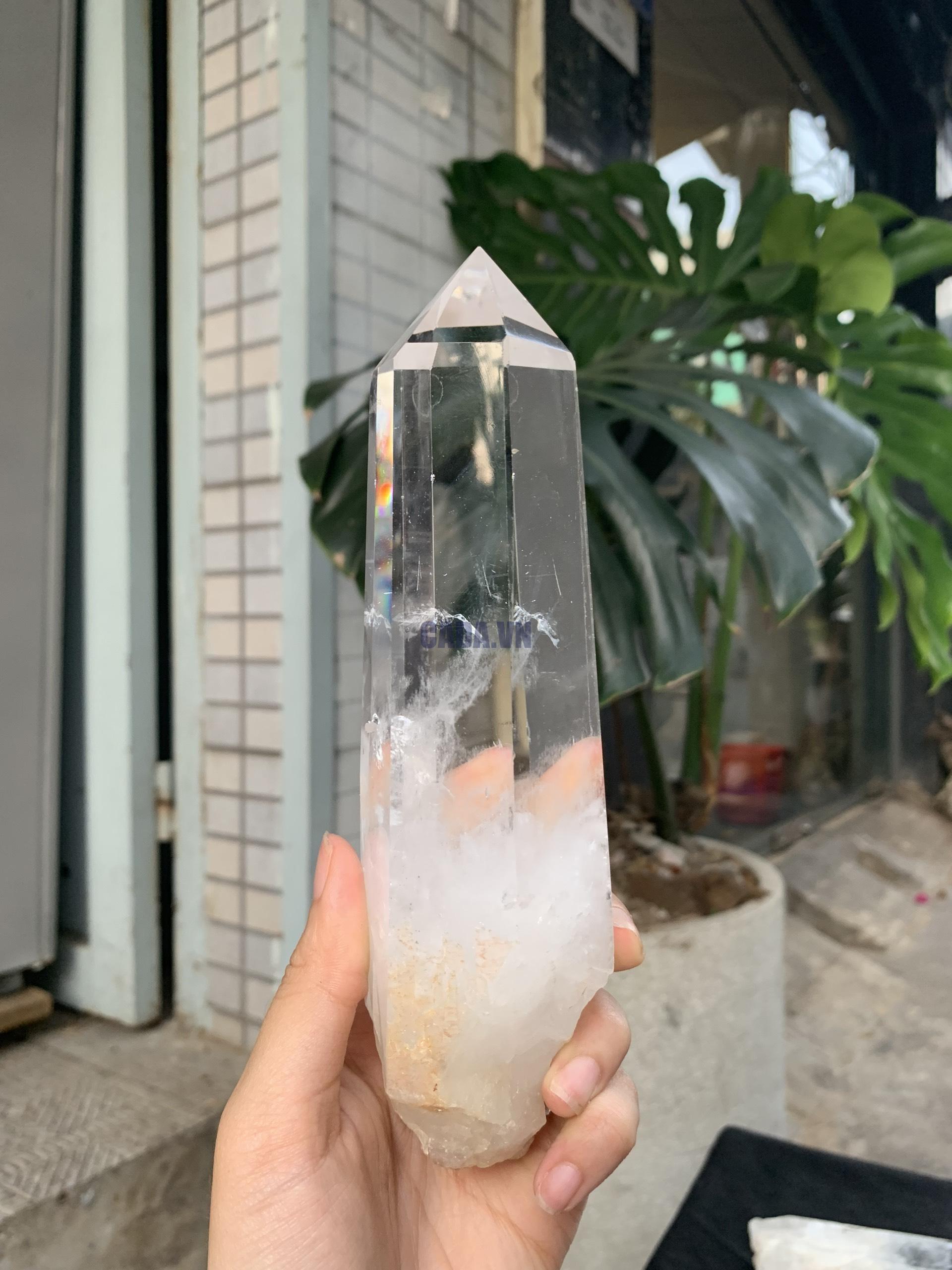 Trụ Thạch Anh Trắng trong – Clear Quartz Point, KL: 602GRAM (TTT246)