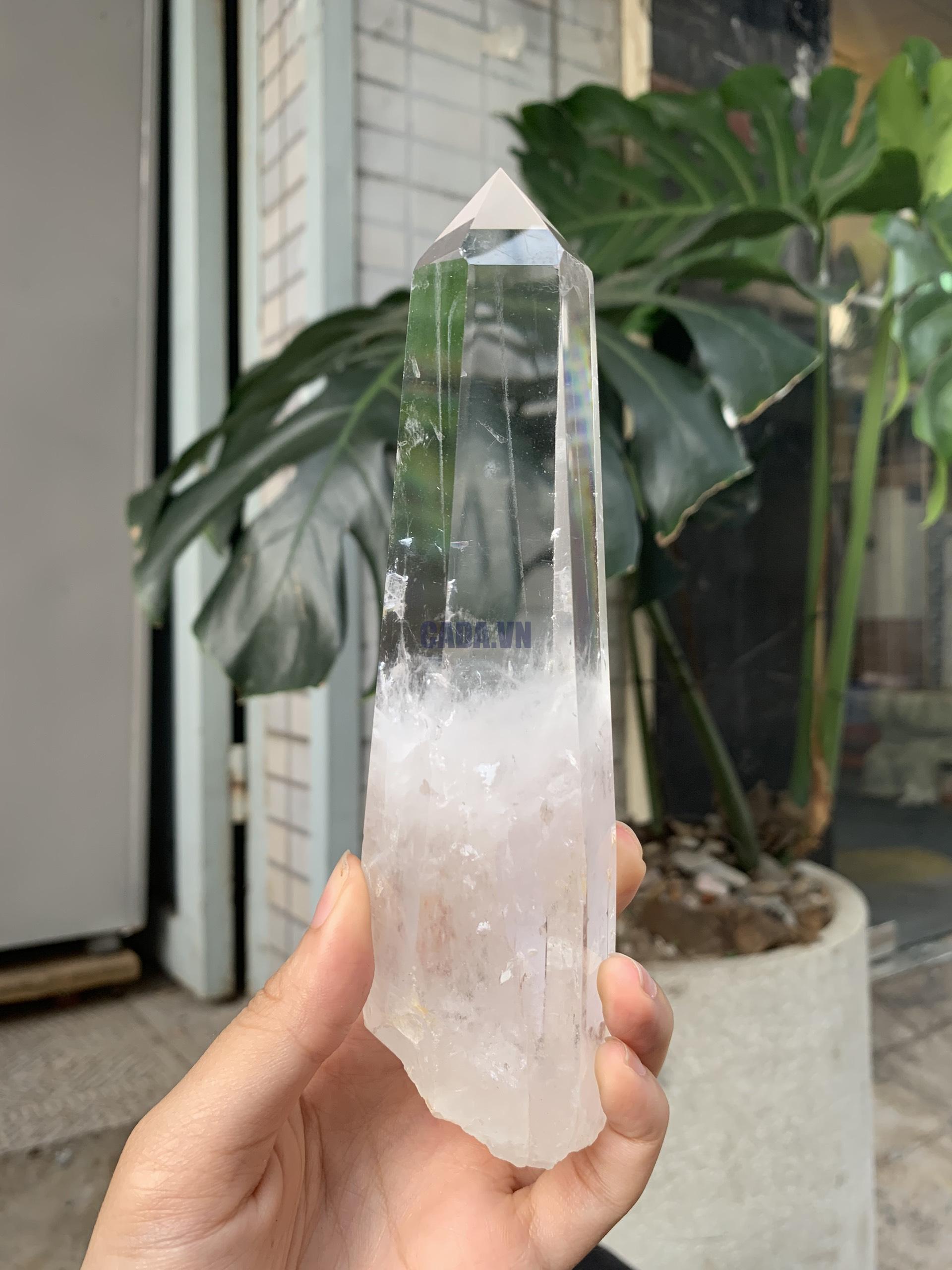 Trụ Thạch Anh Trắng trong – Clear Quartz Point, KL: 372GRAM (TTT215)