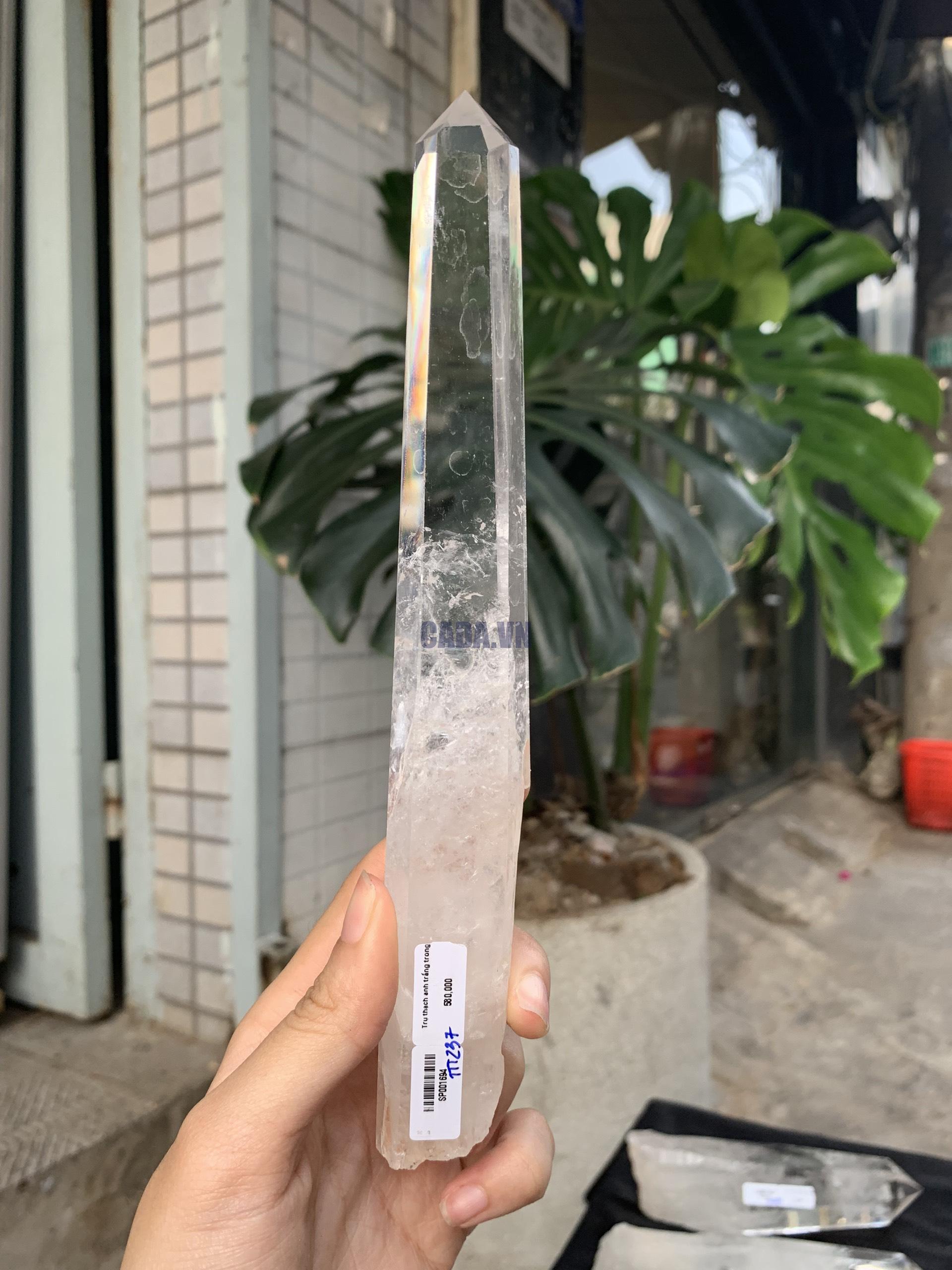 Trụ Thạch Anh Trắng trong – Clear Quartz Point, KL: 192GRAM (TTT237)