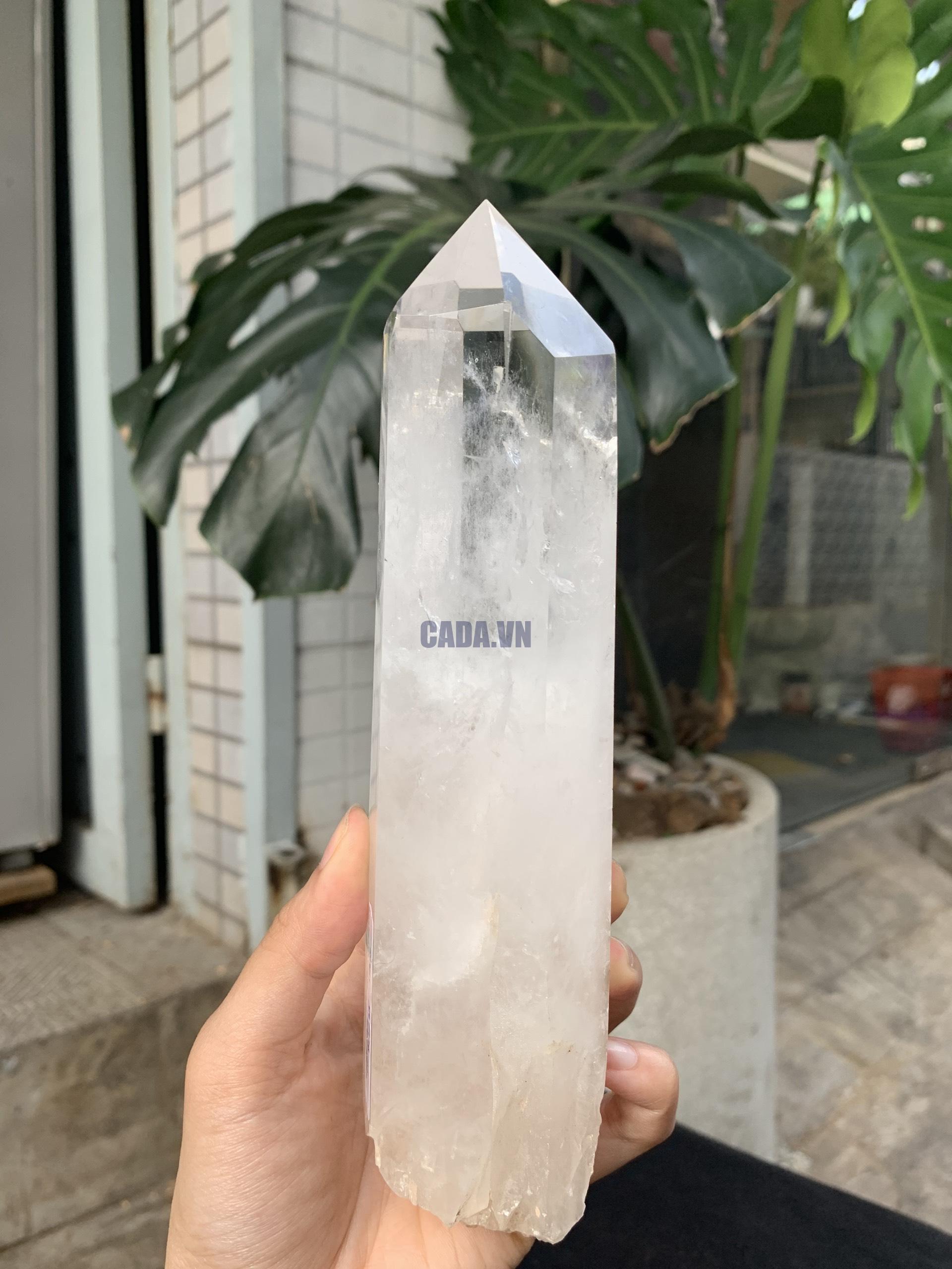 Trụ Thạch Anh Trắng trong – Clear Quartz Point, KL: 634GRAM (TTT255)