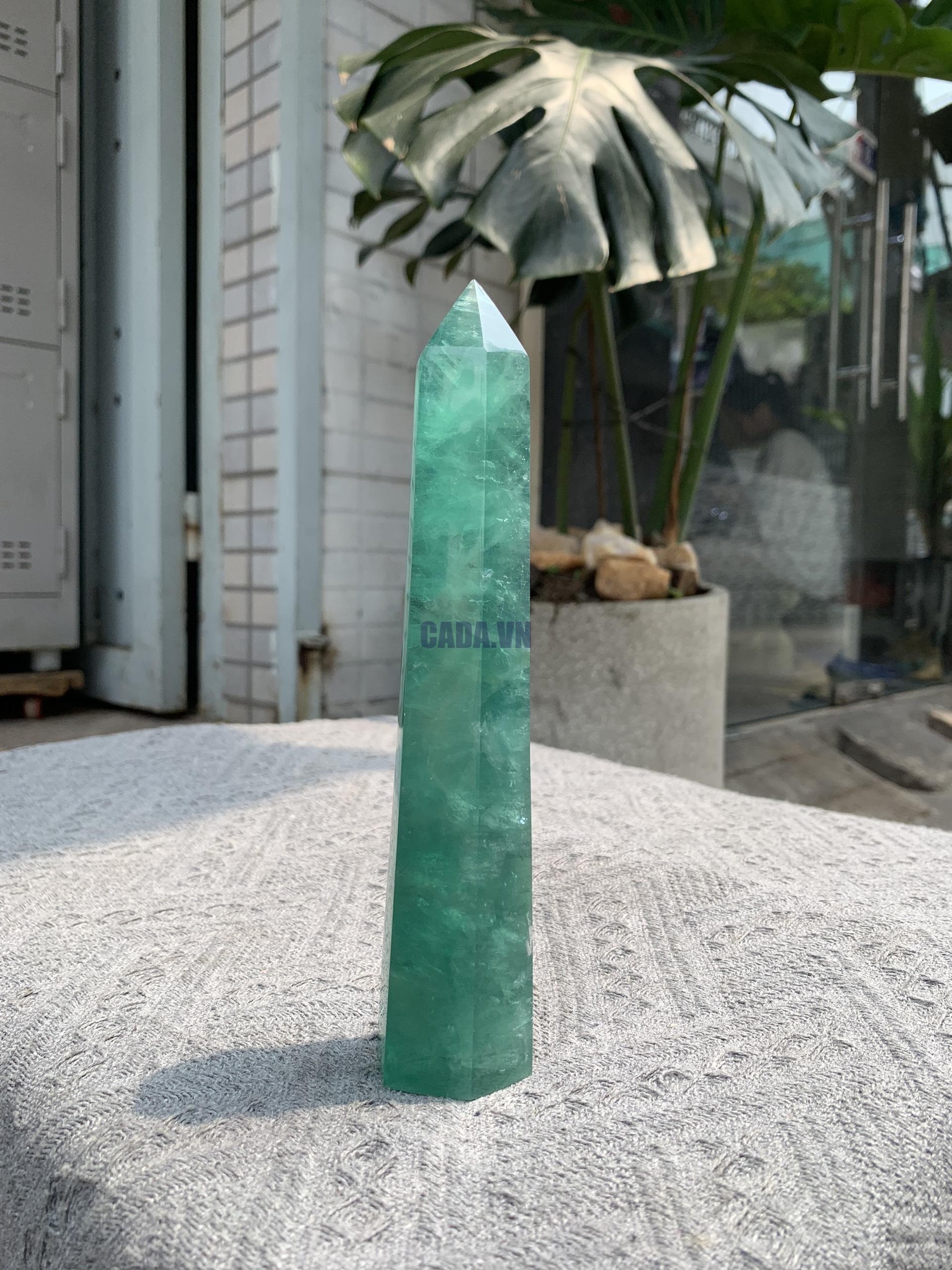 TRỤ ĐÁ FLUORITE MÀU XANH KT: 18*3,5CM, KL: 410GRAM (TF51)