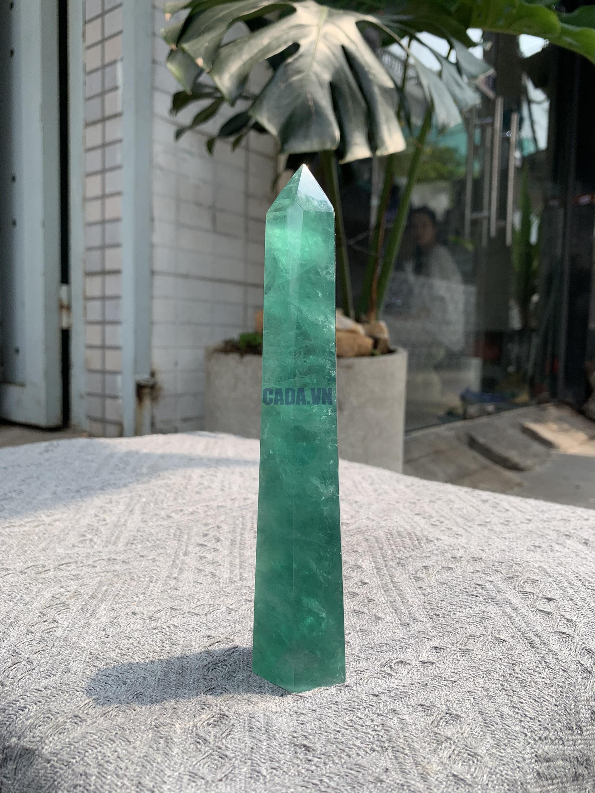 TRỤ ĐÁ FLUORITE MÀU XANH KT: 18*3,5CM, KL: 410GRAM (TF51)