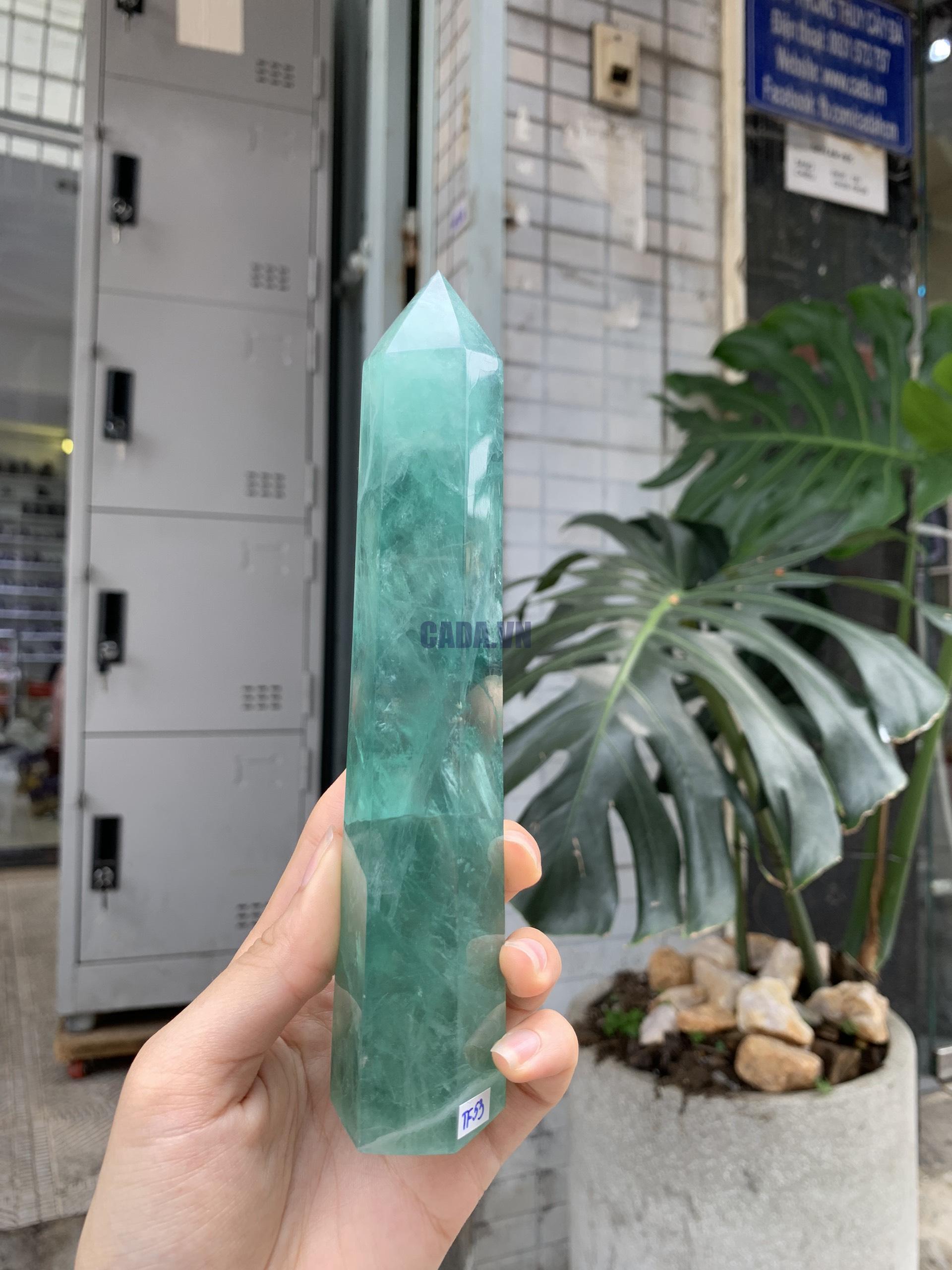 TRỤ ĐÁ FLUORITE MÀU XANH KT: 17*3,5CM, KL: 372GRAM (TF53)