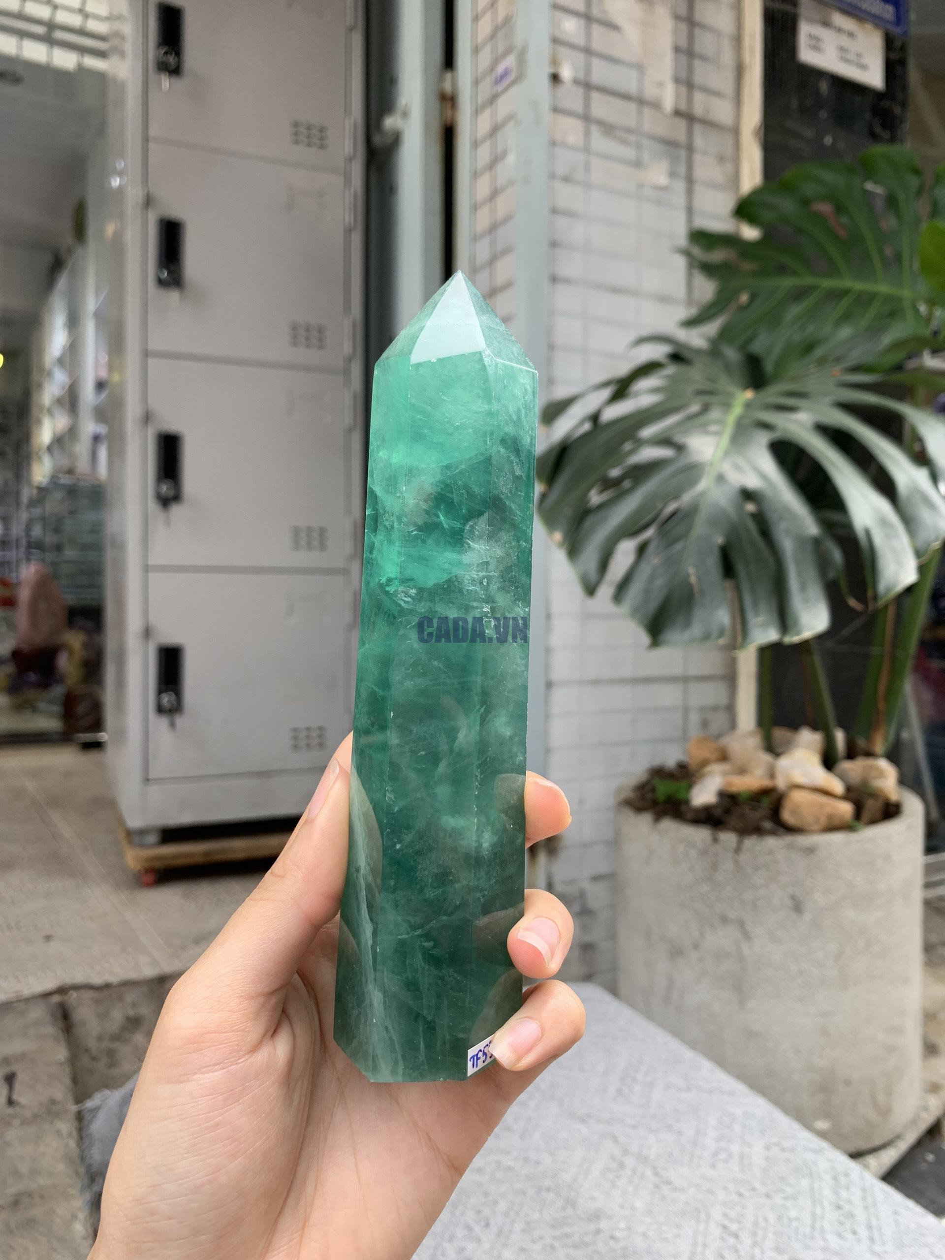 TRỤ ĐÁ FLUORITE MÀU XANH KT: 16*3,5CM, KL: 394GRAM (TF55) TRỤ ĐÁ FLUORITE MÀU XANH KT: 16*3,5CM, KL: 394GRAM (TF55)