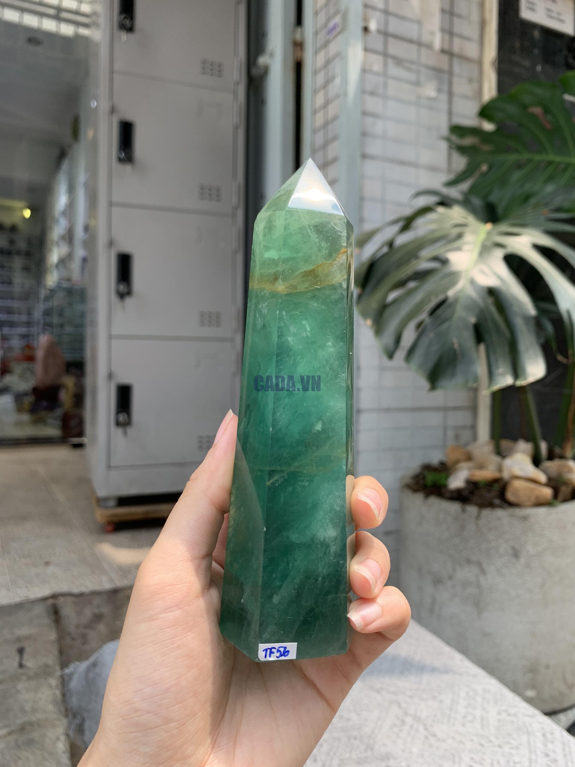 TRỤ ĐÁ FLUORITE MÀU XANH KT: 15*4CM, KL: 454GRAM (TF56)