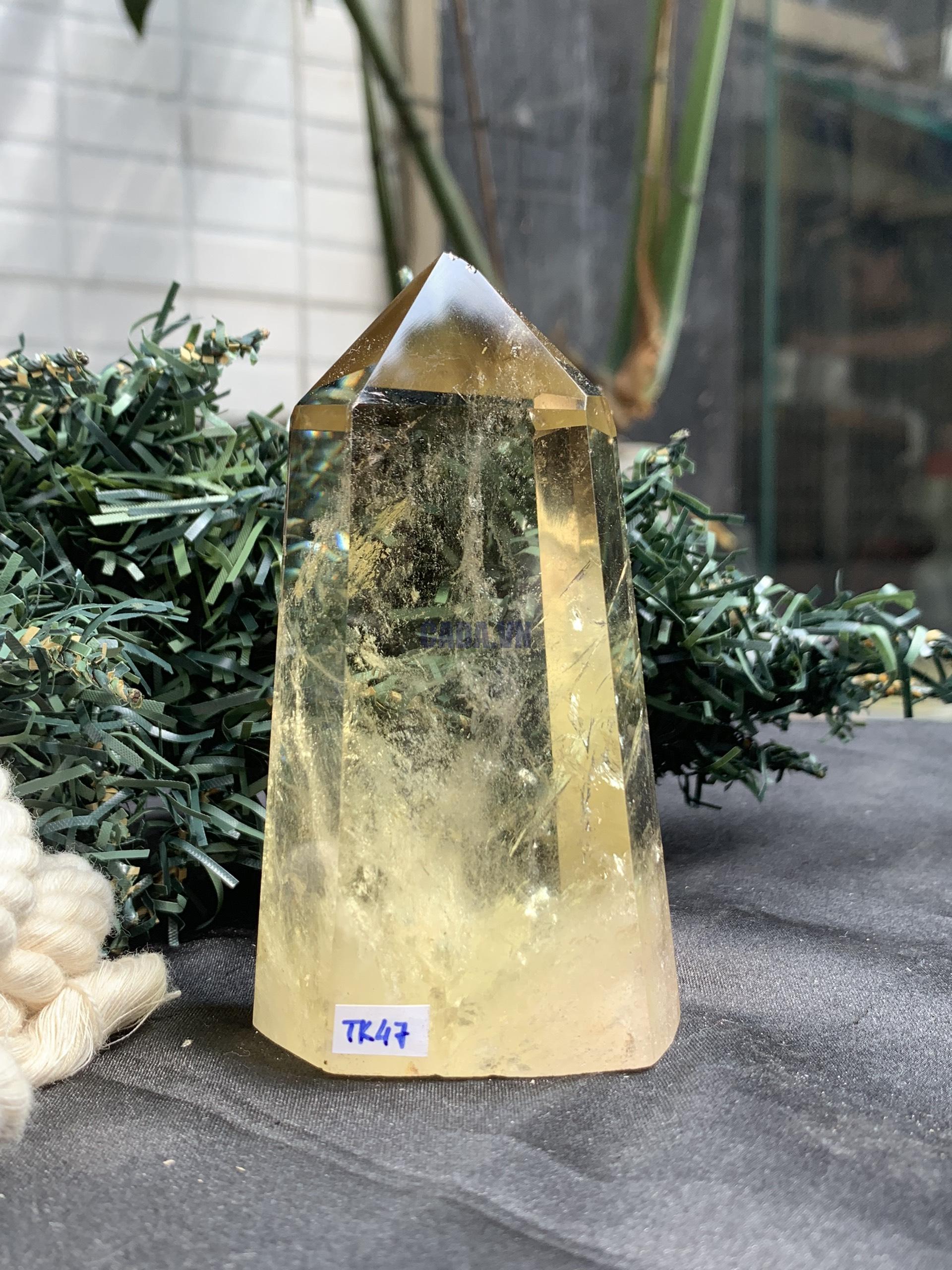 TRỤ THẠCH ANH VÀNG – KT: 10*4,5CM, KL: 262GRAM (TK47)