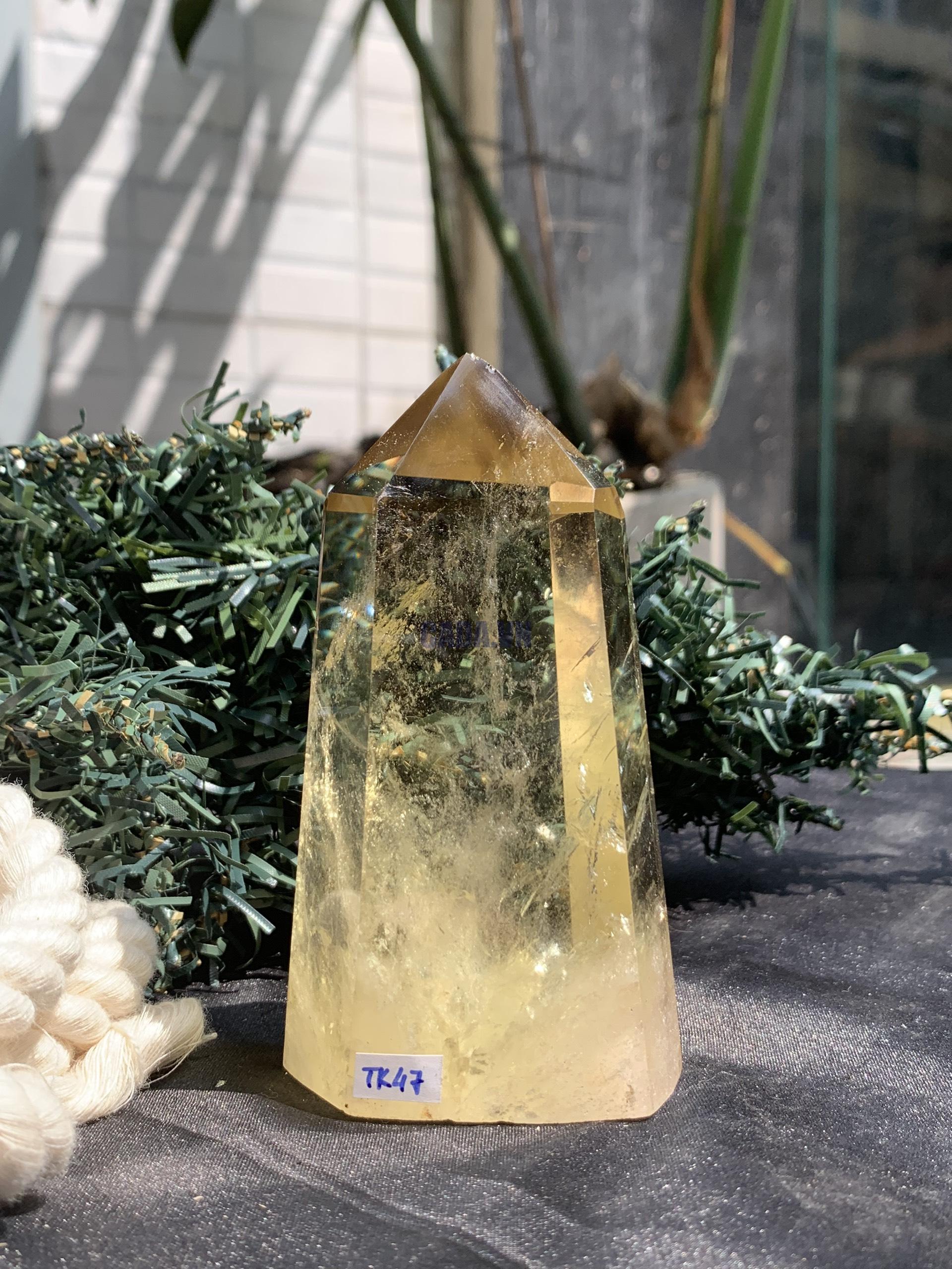 TRỤ THẠCH ANH VÀNG – KT: 10*4,5CM, KL: 262GRAM (TK47)