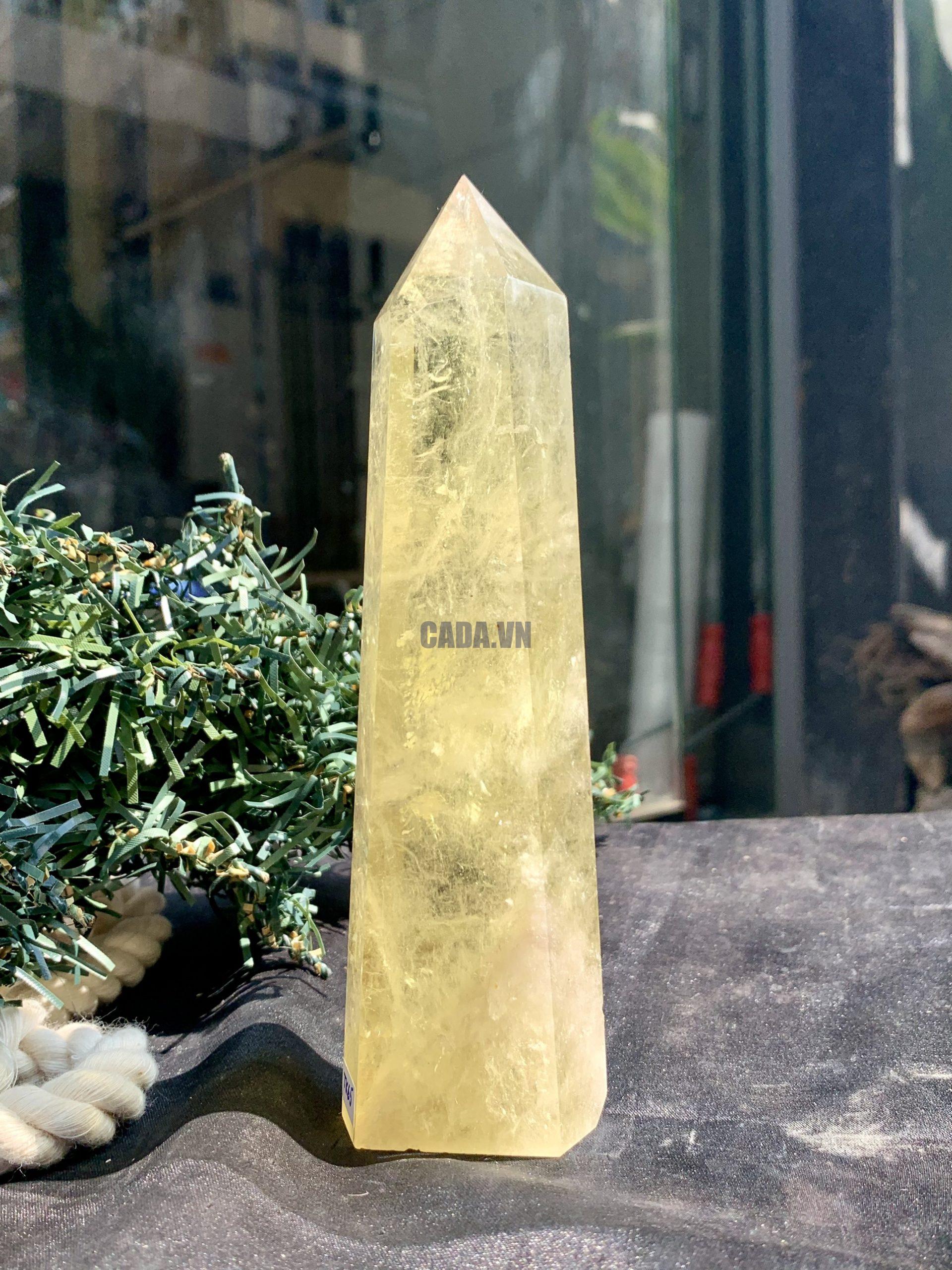 TRỤ THẠCH ANH VÀNG – KT: 15*4CM, KL: 330GRAM (TK65)