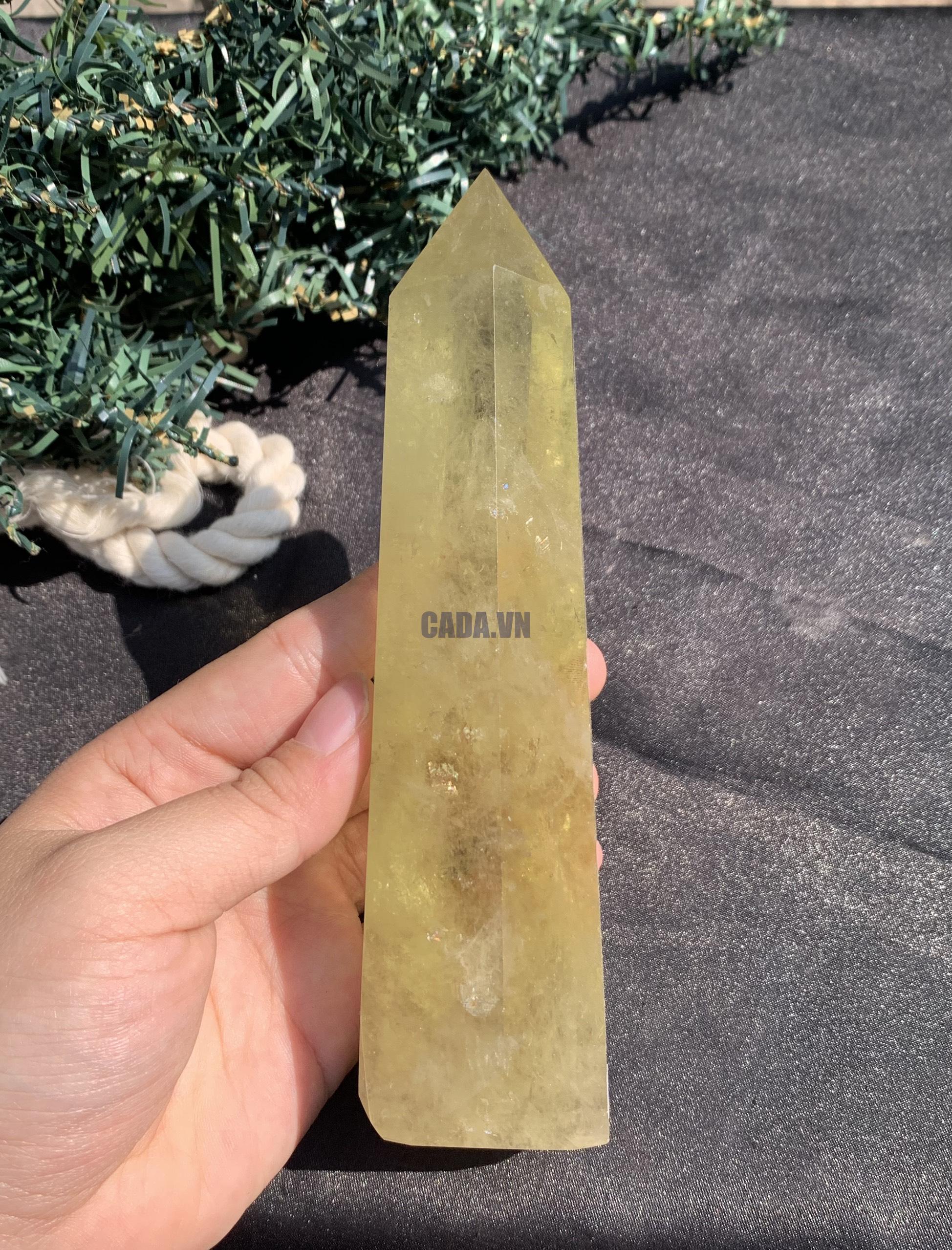 TRỤ THẠCH ANH VÀNG – KT: 15*4CM, KL: 330GRAM (TK65)
