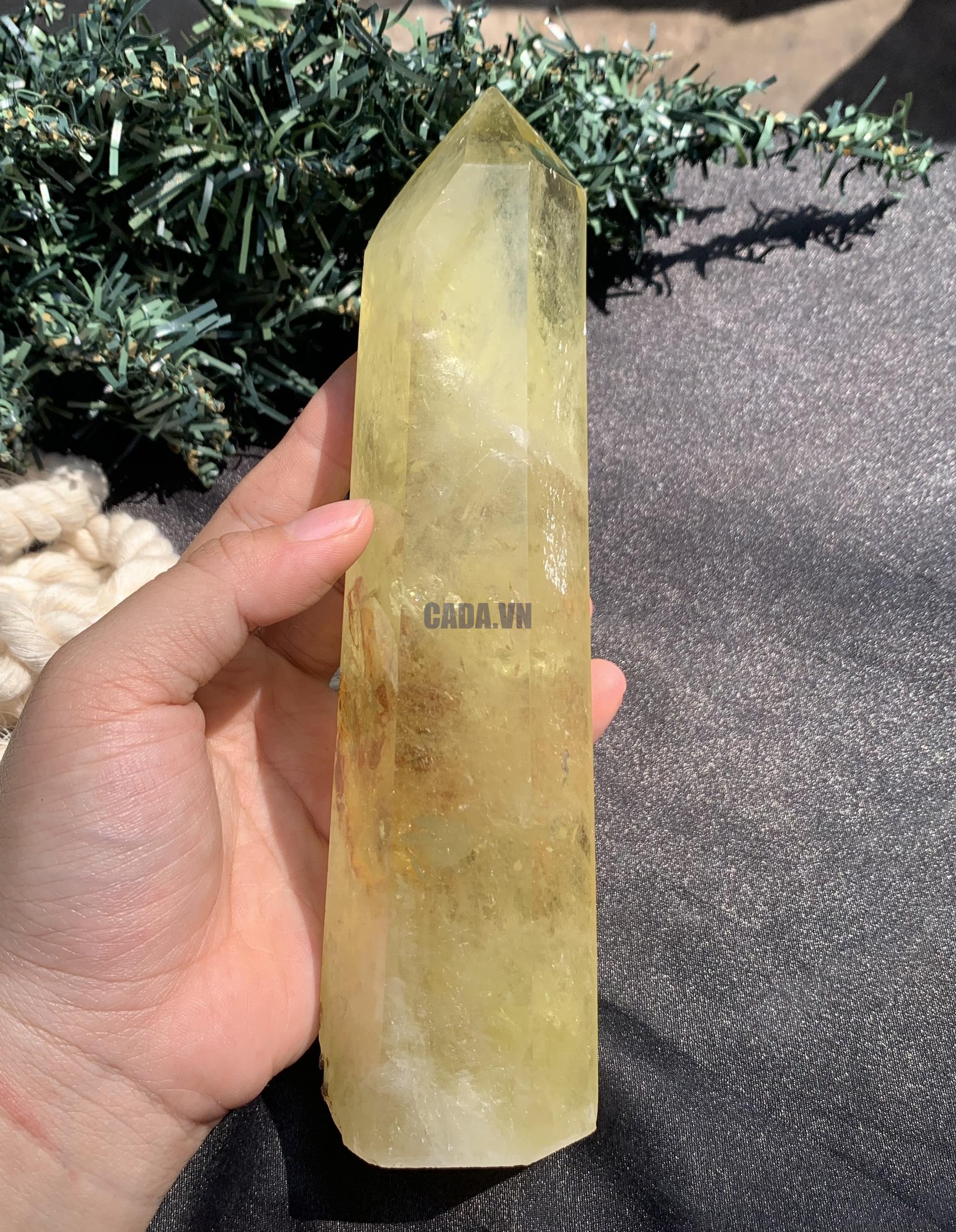 TRỤ THẠCH ANH VÀNG – KT: 17,5*4CM, KL: 484GRAM (TK71)