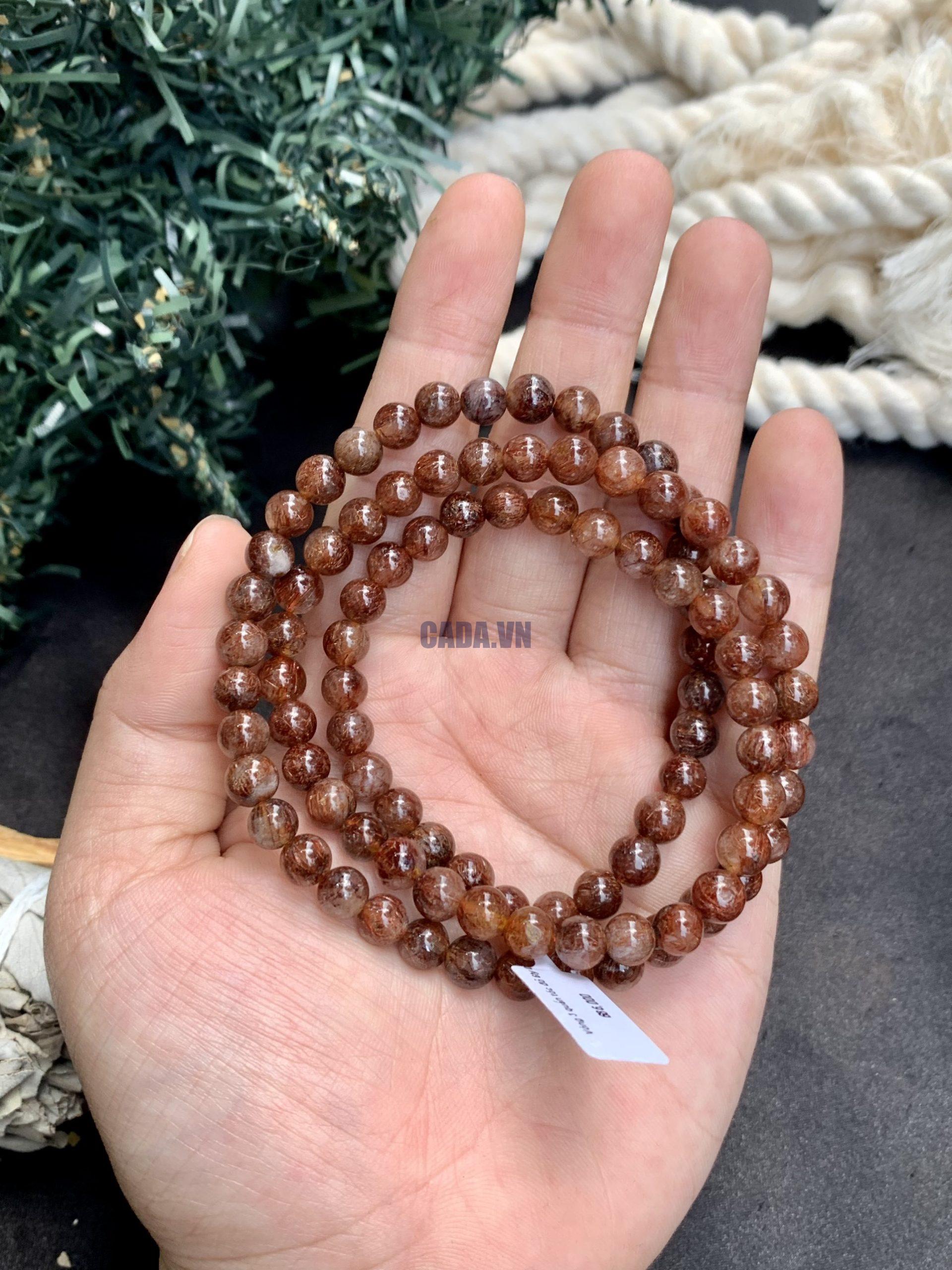 Vòng Thạch anh Tóc đỏ 6mm 3 quấn | CADA DECOR