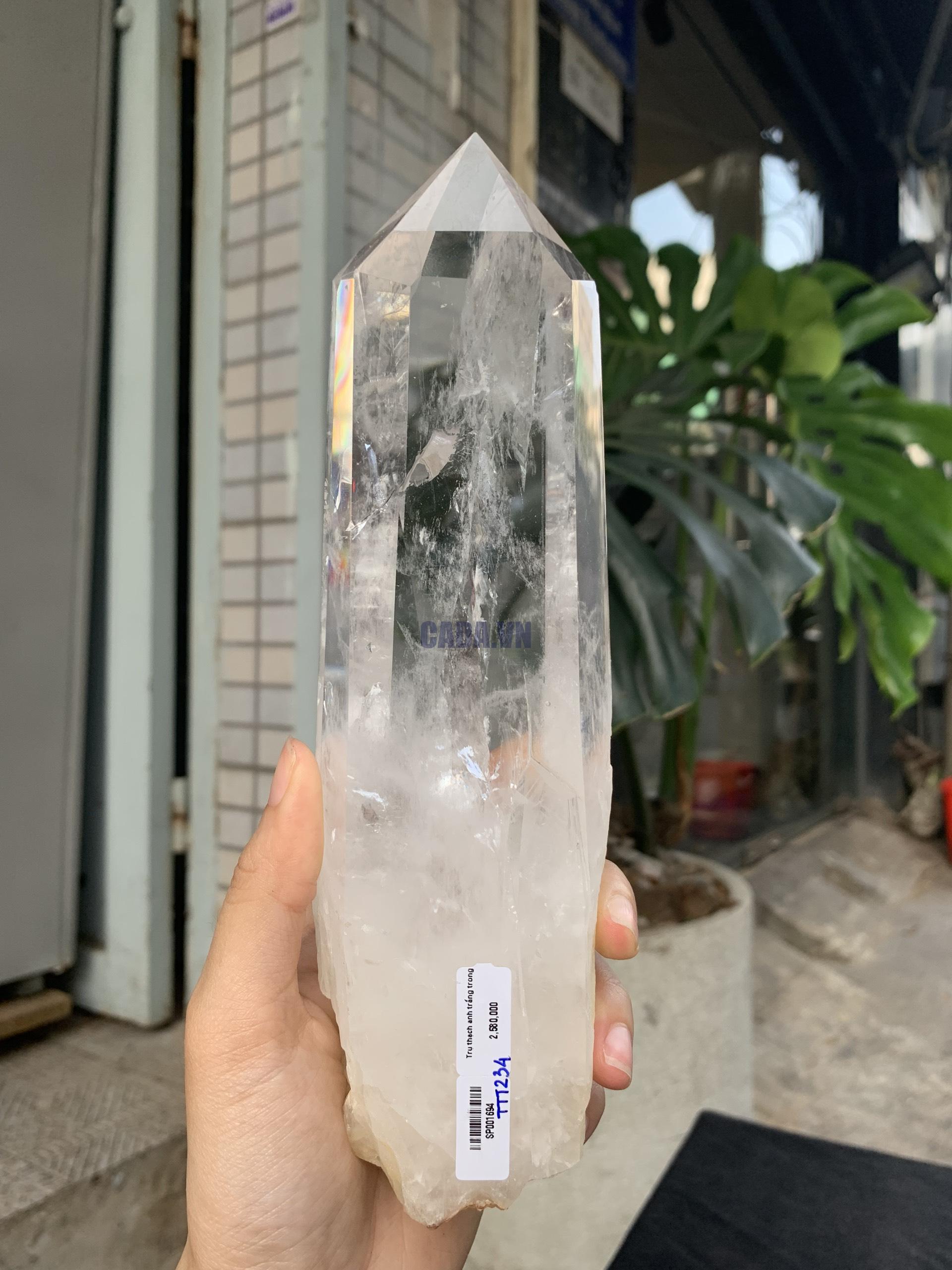 Trụ Thạch Anh Trắng trong – Clear Quartz Point, KL: 860GRAM (TTT234)