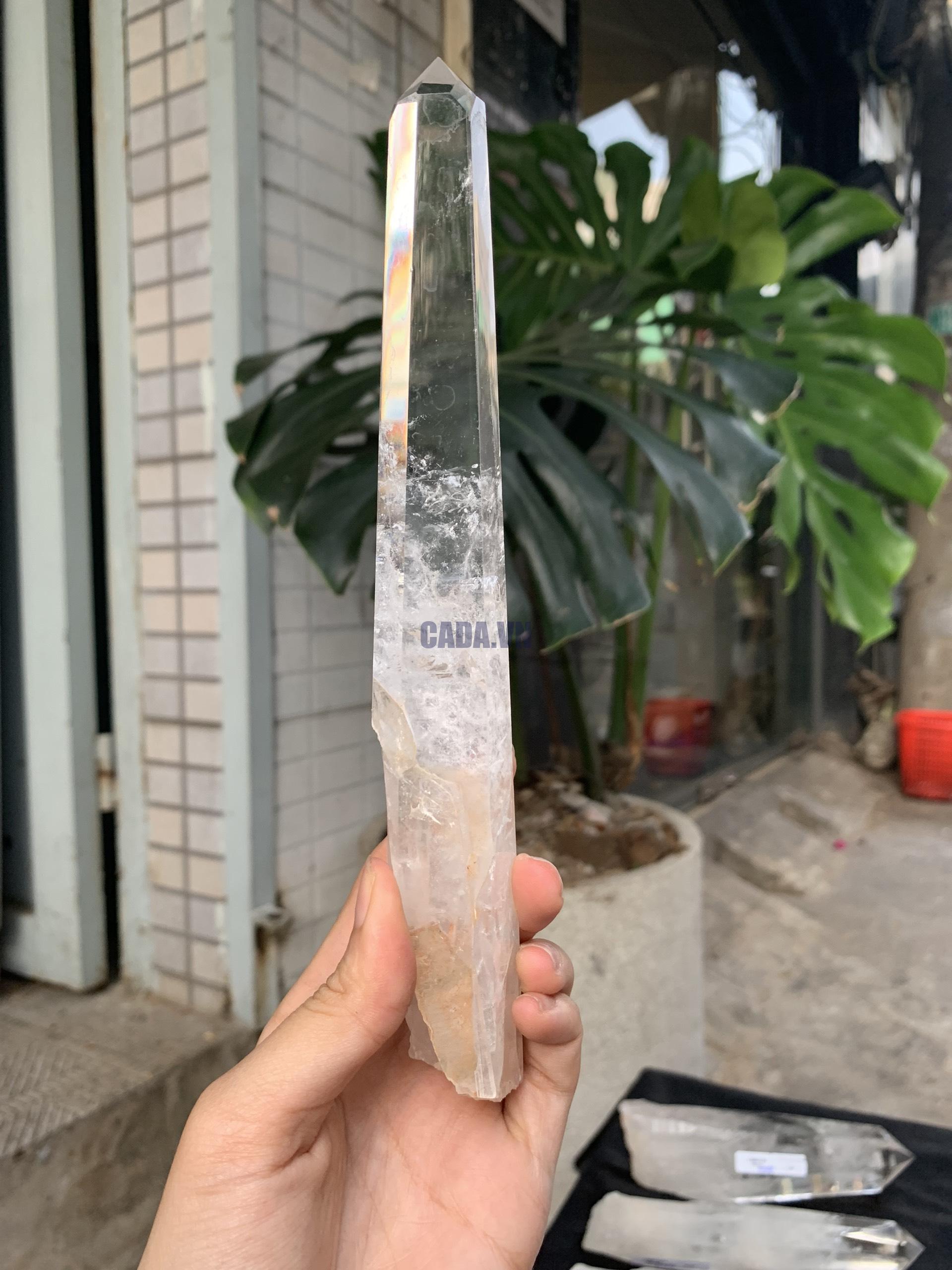 Trụ Thạch Anh Trắng trong – Clear Quartz Point, KL: 192GRAM (TTT237)