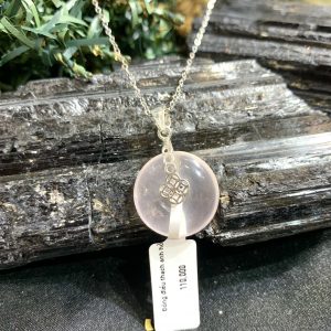 Mặt dây chuyền đồng điếu Thạch anh hồng - Rose Quartz | CADA DECOR